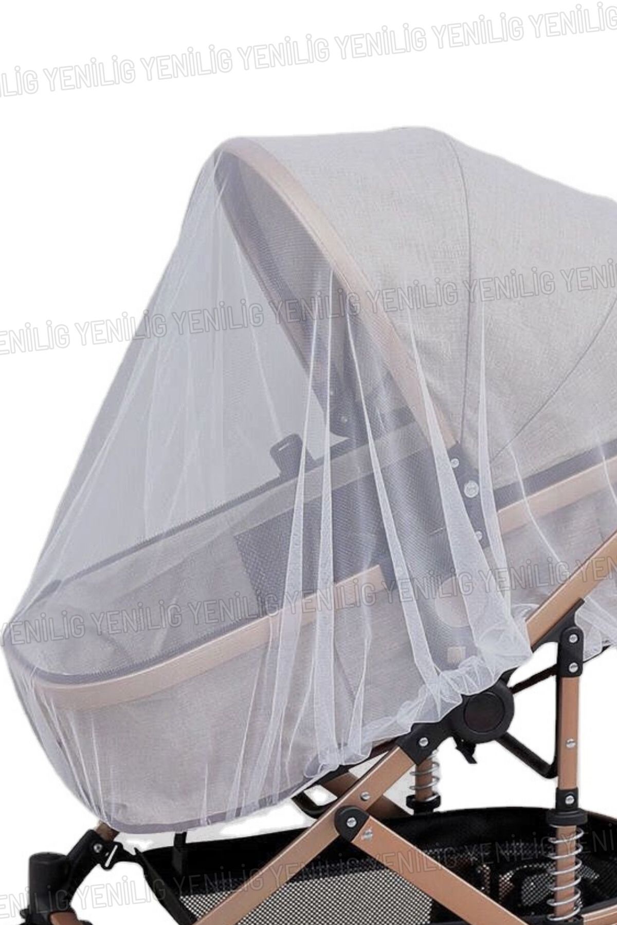 Yenilig Bebek Arabası İçin Mikro Gözenekli Cibinlik Sivrisinek Koruyucu 100x80x80 cm Kolay Tak-Çıkar Örtüsü