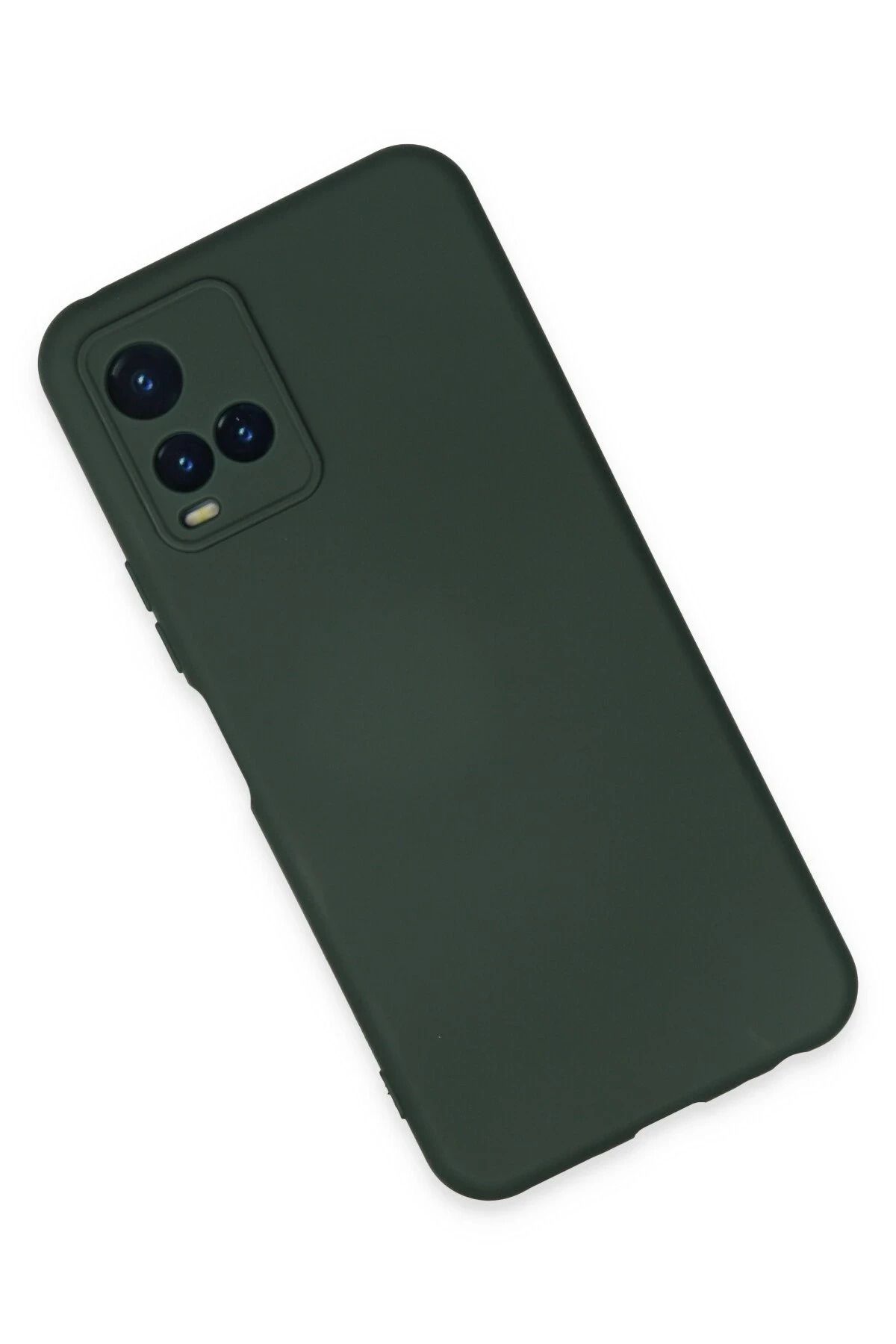 NewFace Vivo Y21S Kılıf Nano içi Kadife Silikon  uyumlu - Koyu Yeşil MRAYD