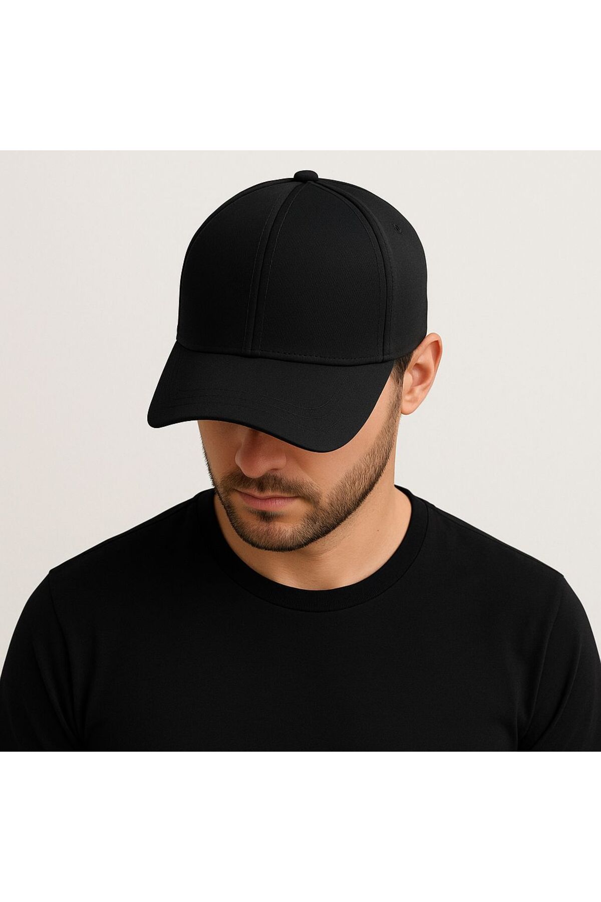 SFCOLLECTION Siyah Spor Şapka Unisex Arkası Cırtlı Ayarlanabilir Pamuklu Cap Şapka