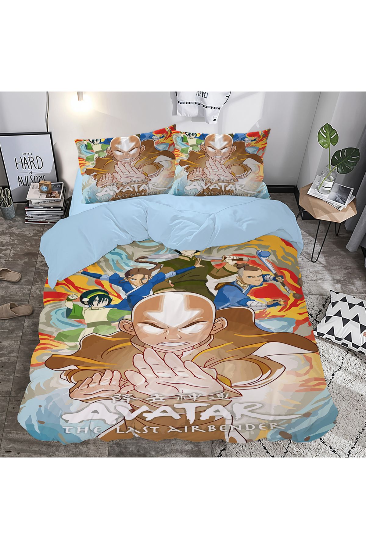 hediyechy GİFT DUVET COVER avatar temalı 3d Baskılı Çift Kişilik Nevresim Takımı