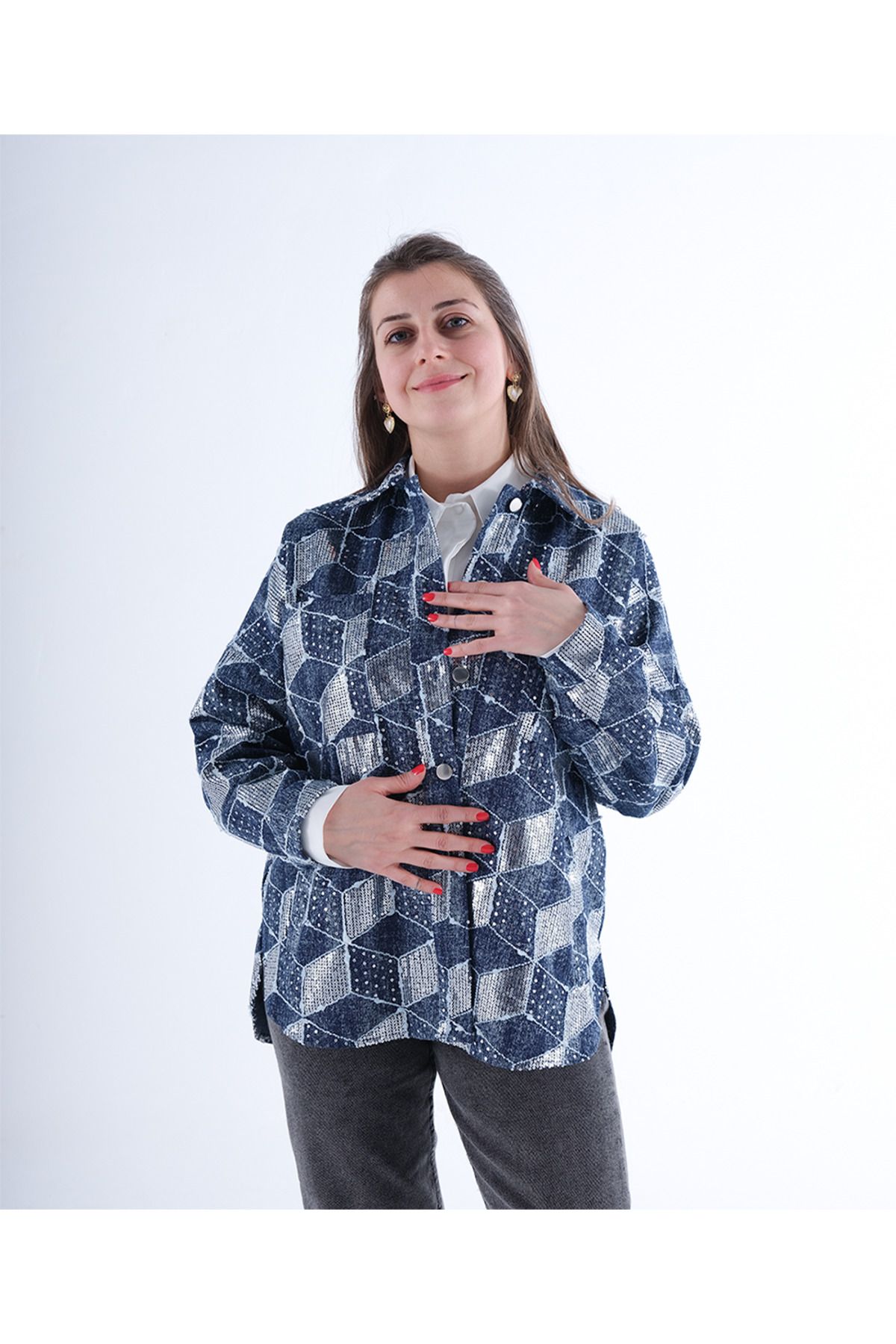 MODA Payetli Kot Ceket