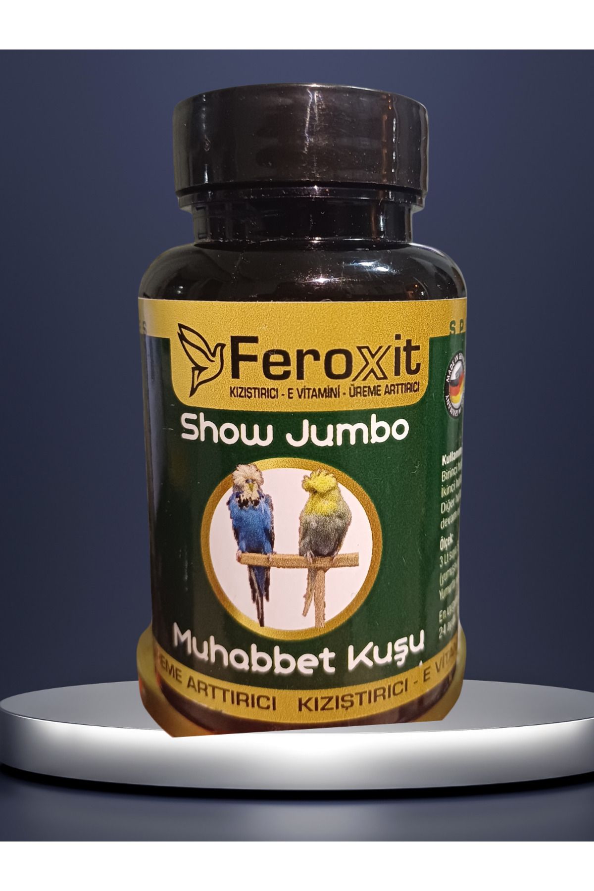 FEROXİT Show-Jumbo-Kızıştırıcı -E vitamini-Üreme Arttırıcı Muhabbet Kuşlarına Özel Seri 100 Gr