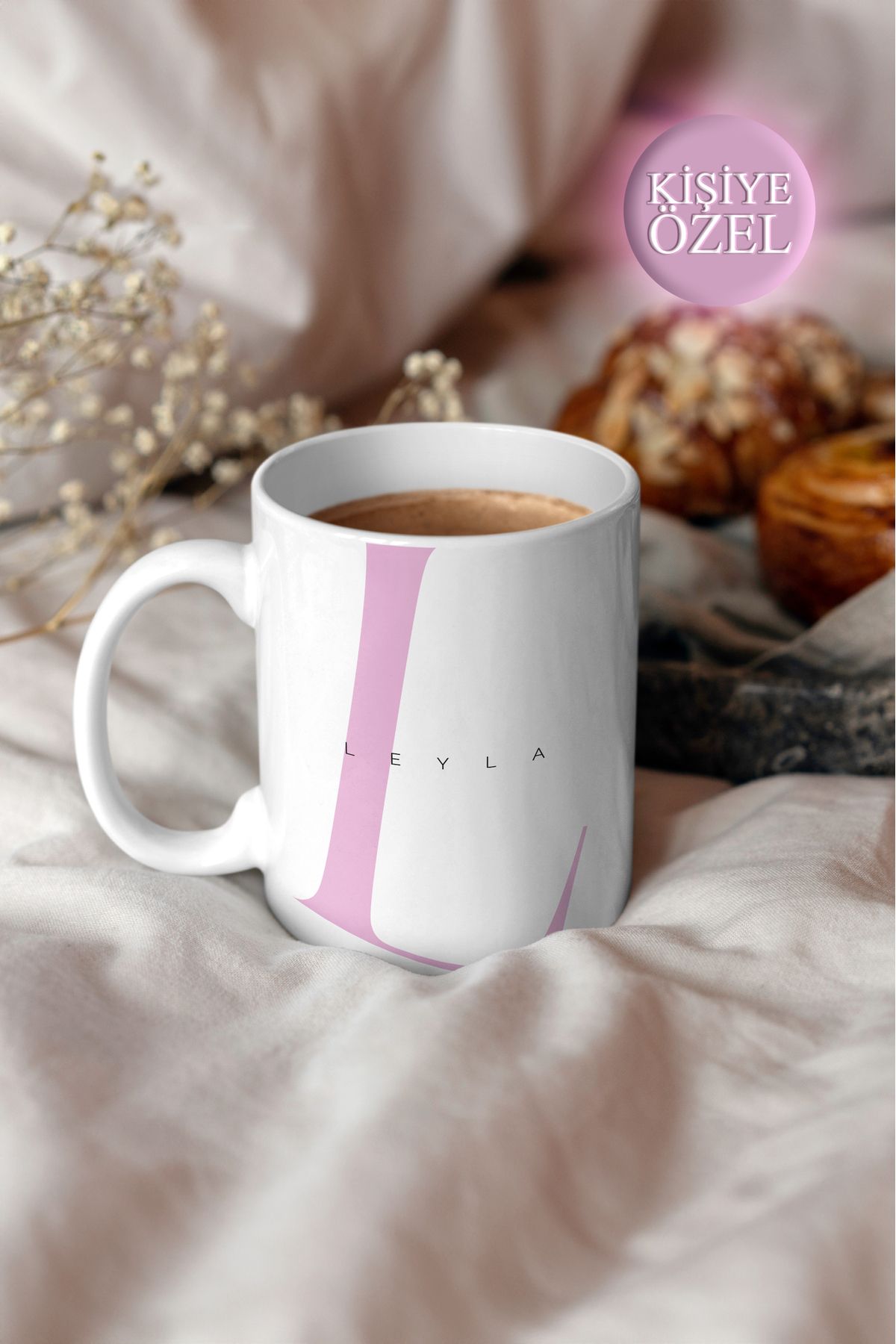House Gorgeous Kişiye Özel L Harfi ve İsim Yazılı Tasarım Kupa Bardak 300 ml