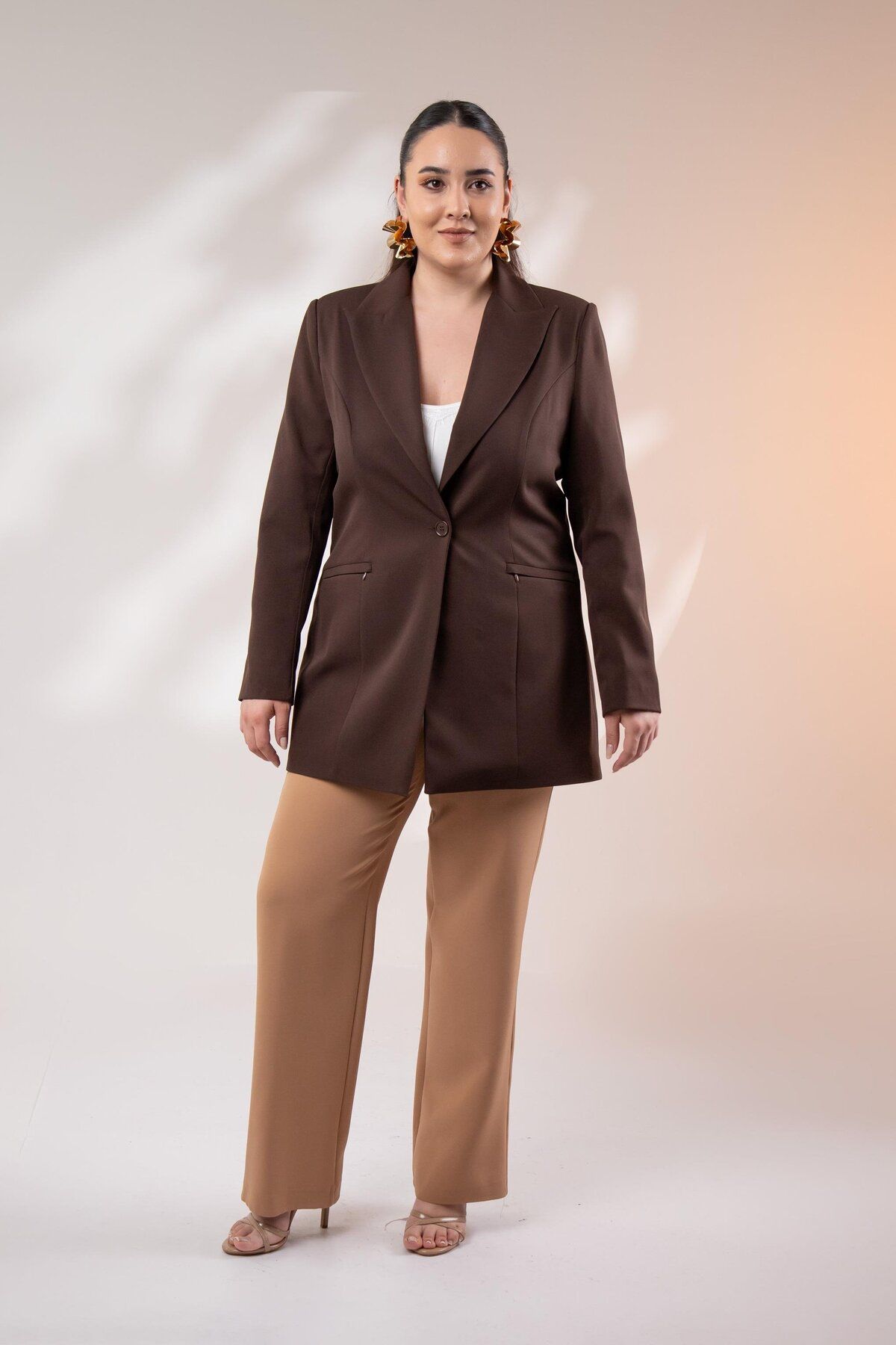 Roxxlen 122262 Cep Fermuarlı Blazer Ceket