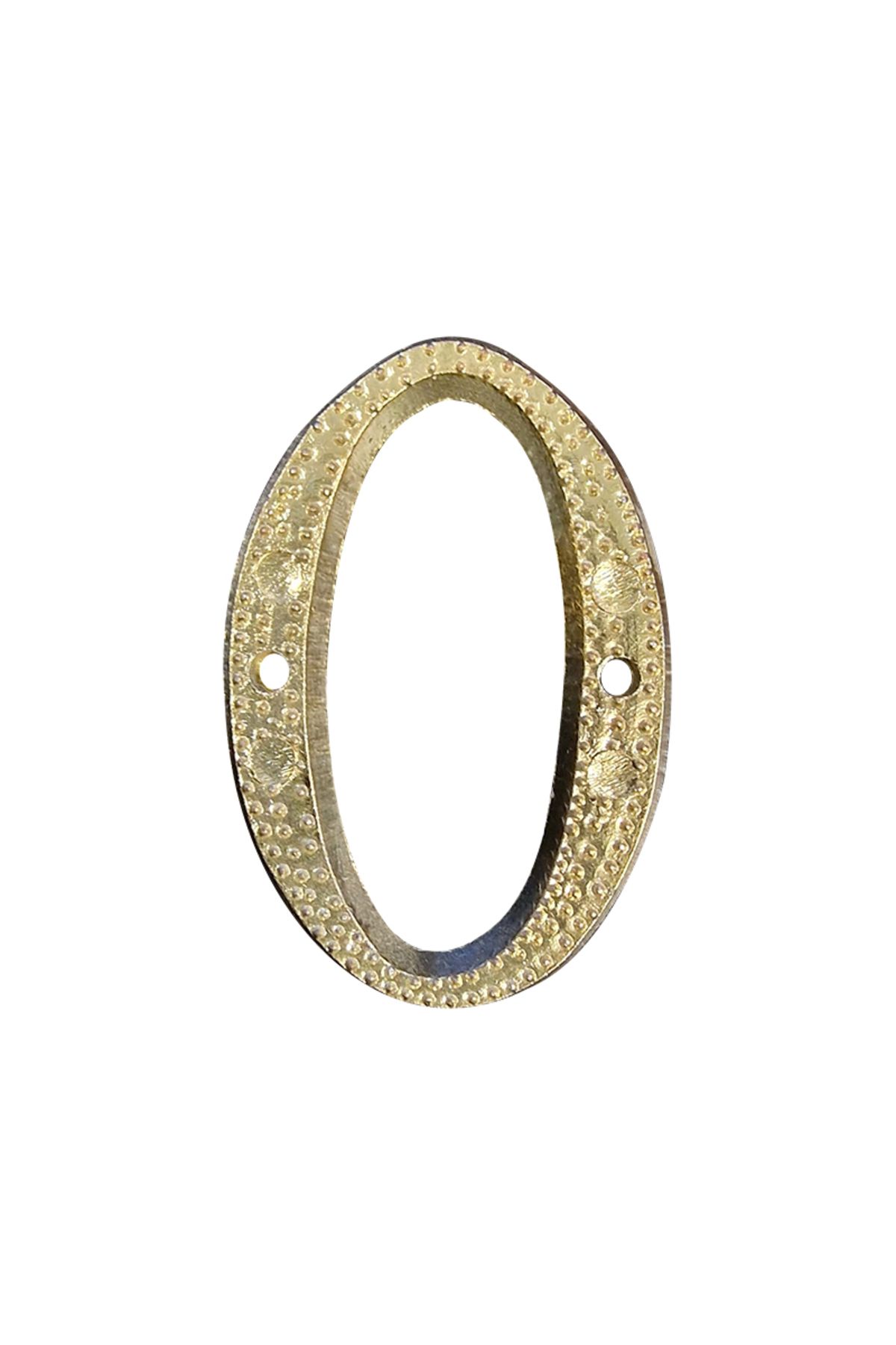 flores Numar Din Metal Pentru Usa / Poarta, Auriu, 43 Mm, Cifra 0 - One Size