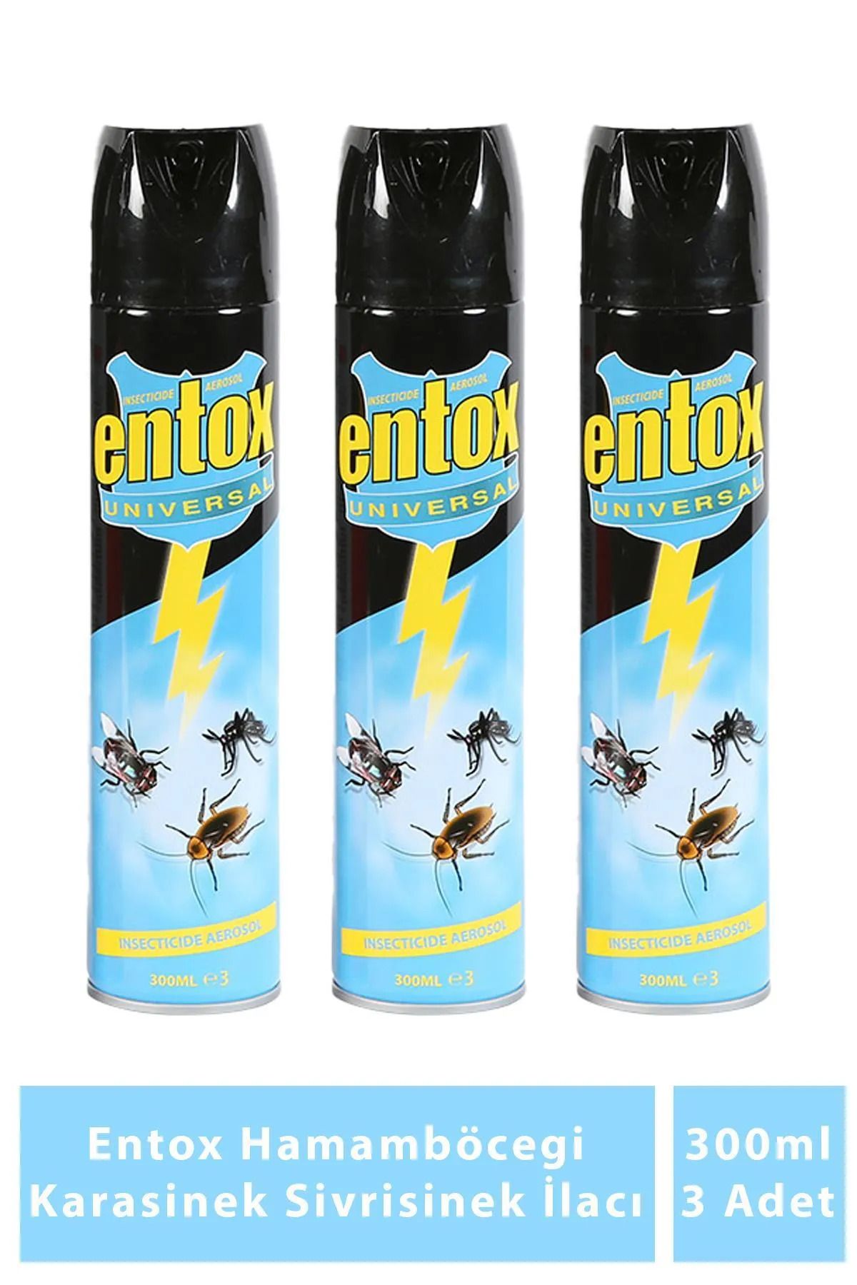ENTOX Hamamböcegi, Karasinek, Sivrisinek Ilacı - 300 ml (3 Adet)