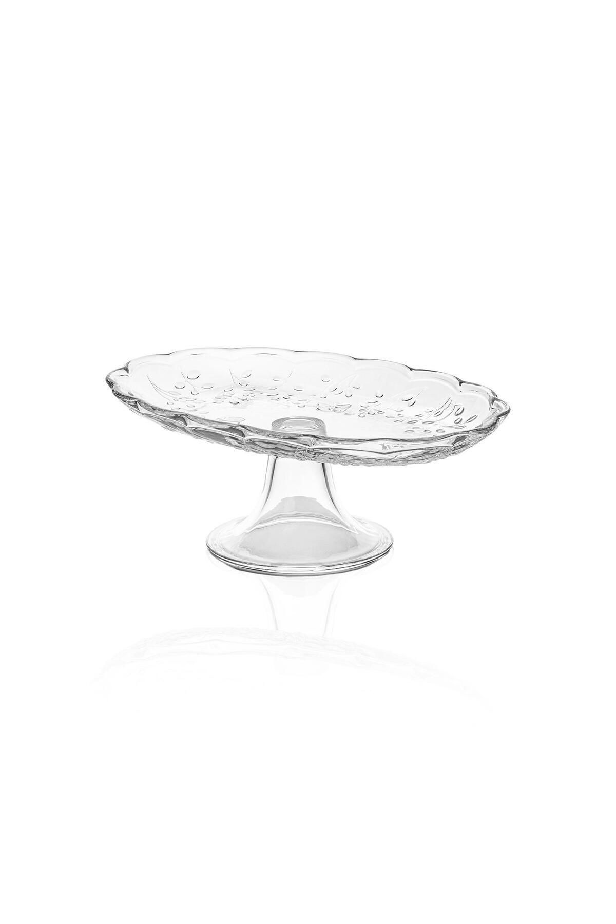 GUNES ZUCCACIYE The Mia Ayaklı Cam Sunum Tabağı Oval 31x20x12 cm