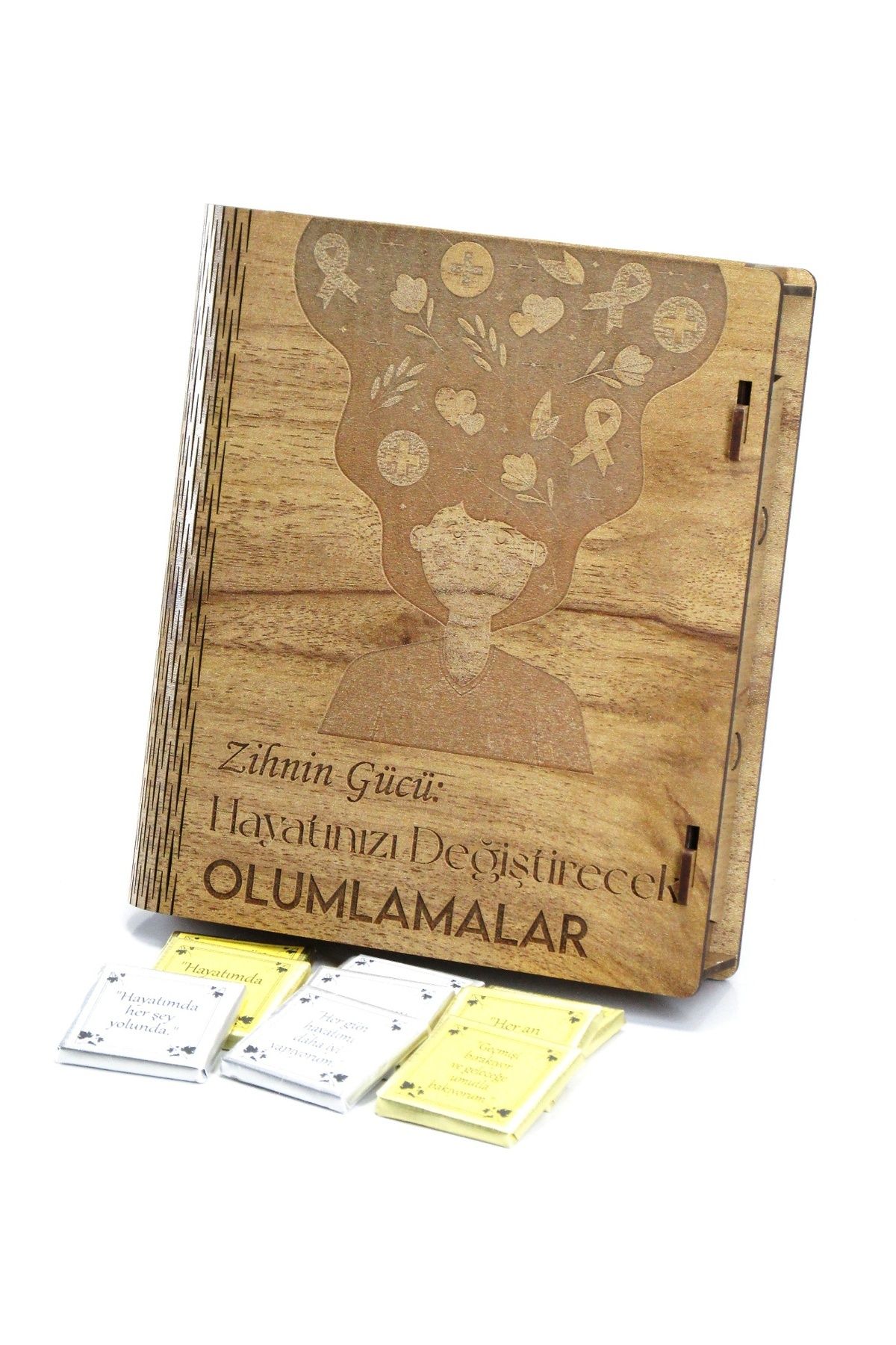 Çikolata Marketi Zihnin Gücü: Hayatınızı Değiştirecek Olumlamalar Çikolata Kitabı - Kitap Kutulu Hediye Çikolata