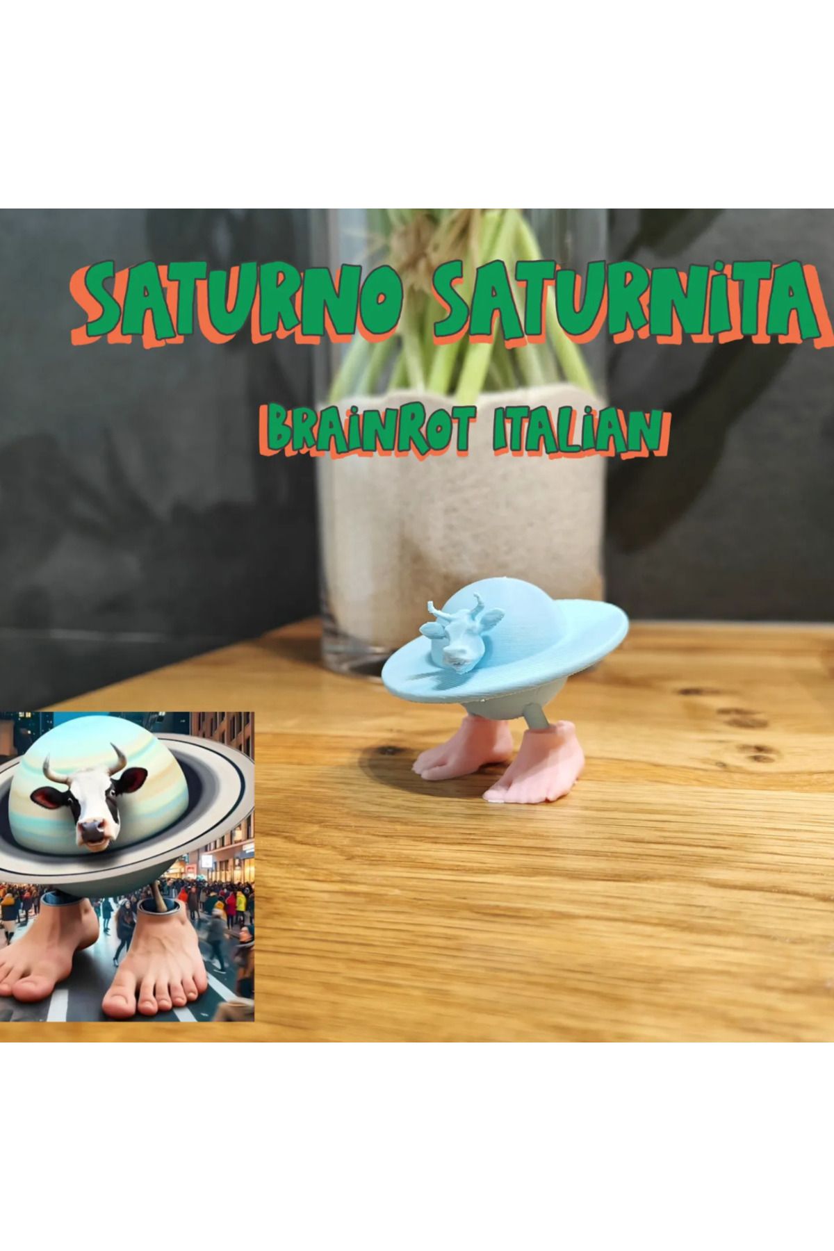 GRAT3D Saturnita Figürü 10 cm– Italian Brainrot Koleksiyon Parçası
