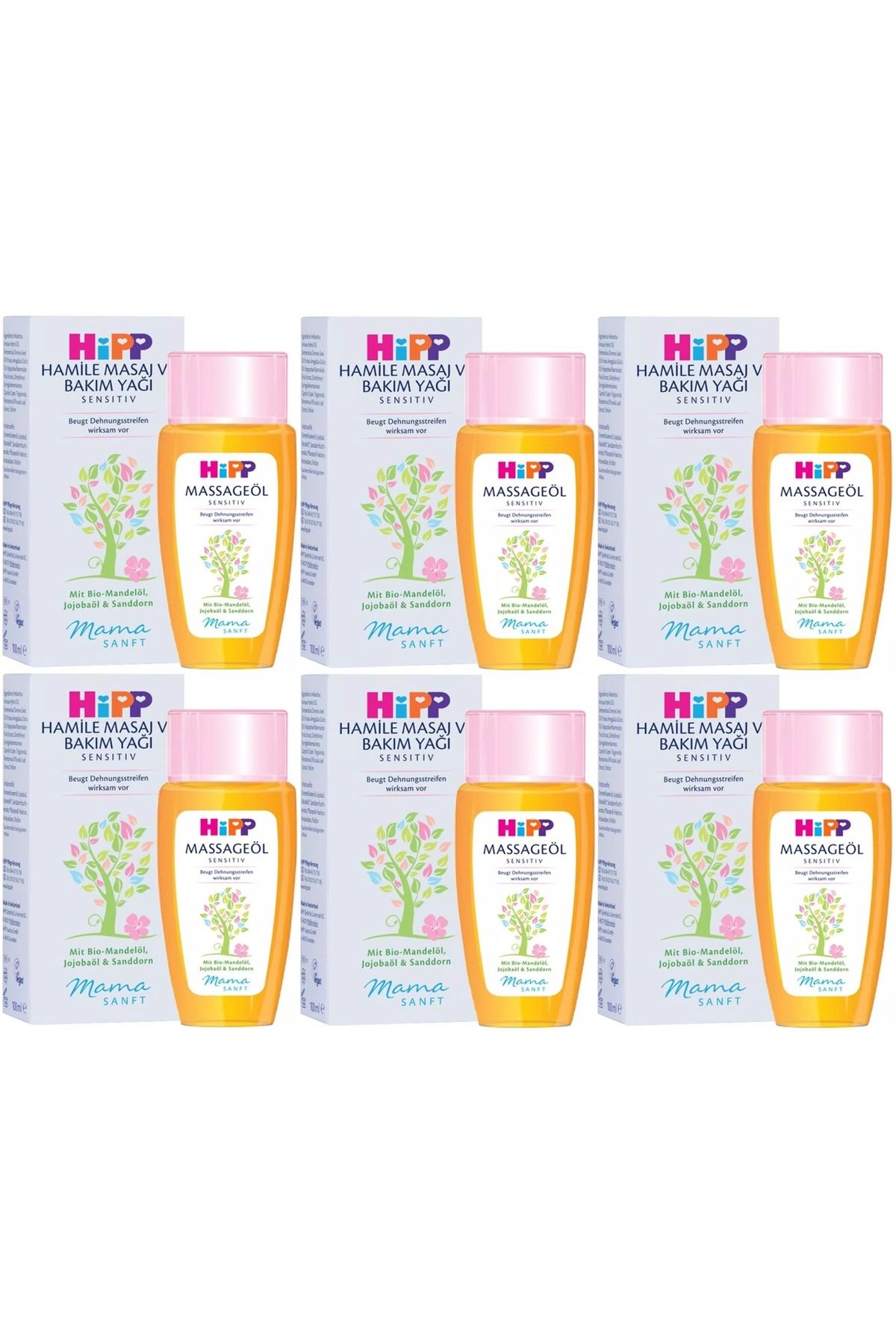 Hipp Mamasanft Hamile Masaj ve Bakım Yağı Sensıtıv 100ML (6 Lı Set)