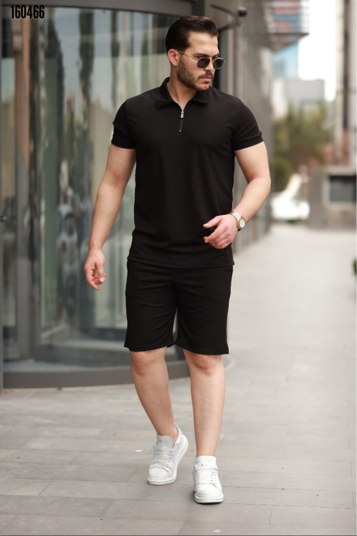 Kokosh moda Erkek Polo Yaka T-shirt Şort Alt Üst İkili Takım