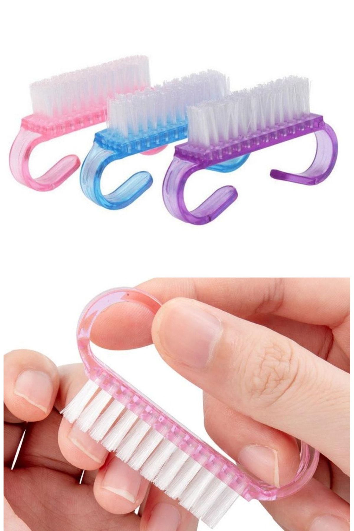 Sibelon 3 Adet Tırnak Temizleme Fırçası / Manikür Pedikür Fırçası
