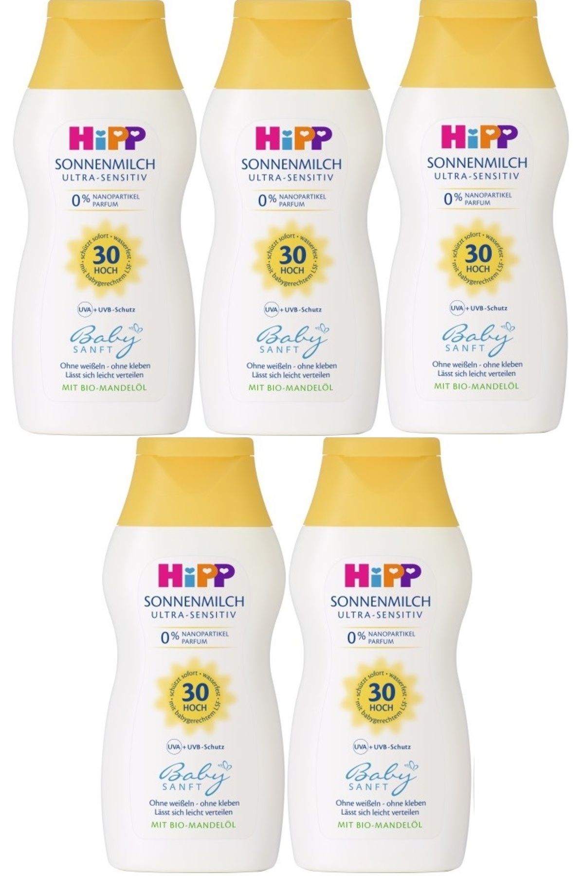 Hipp Babysanft Bebek Güneş Sütü 200Ml (30 Faktör) (5 Li Set)