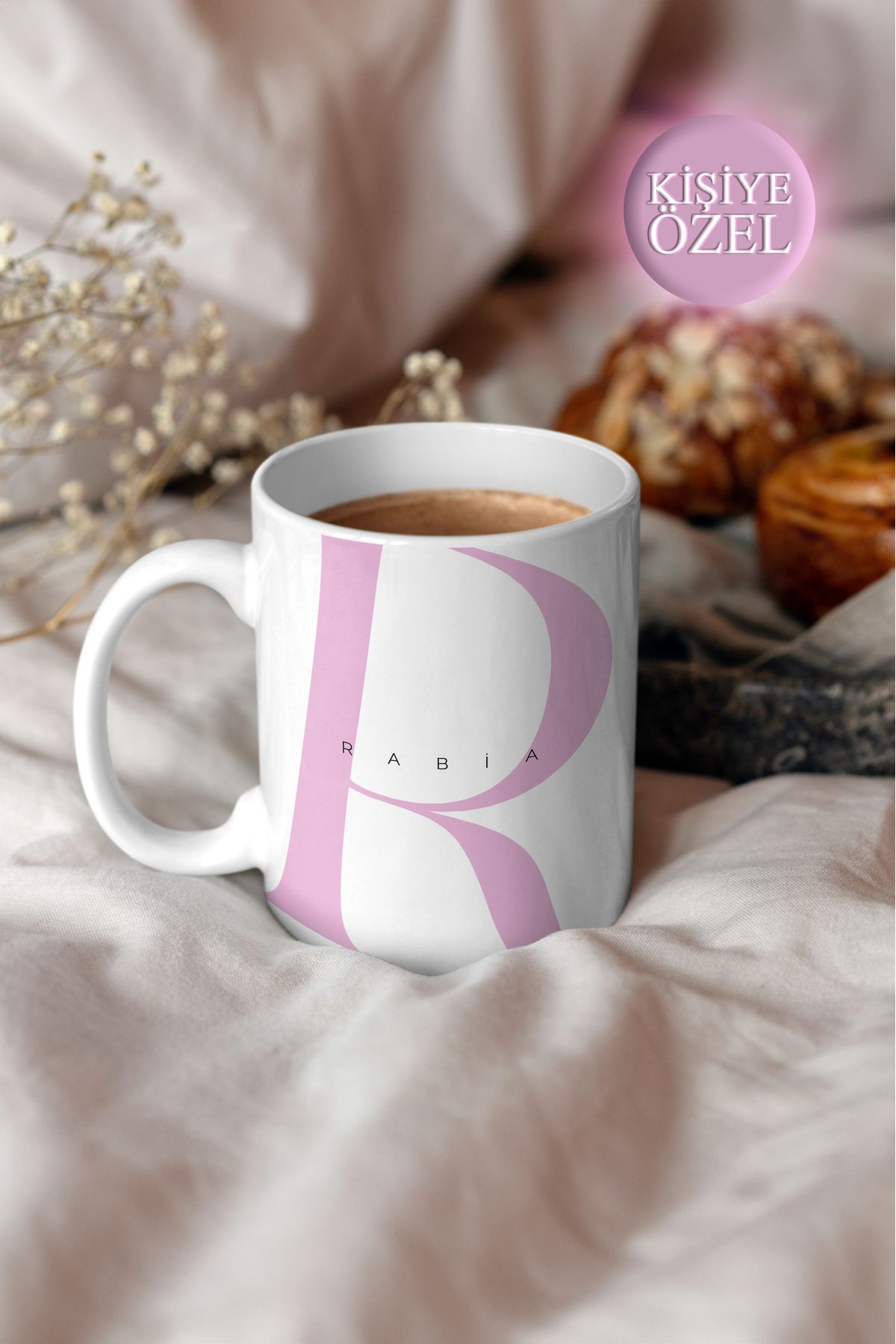 House Gorgeous Kişiye Özel R Harfi ve İsim Yazılı Tasarım Kupa Bardak 300 ml
