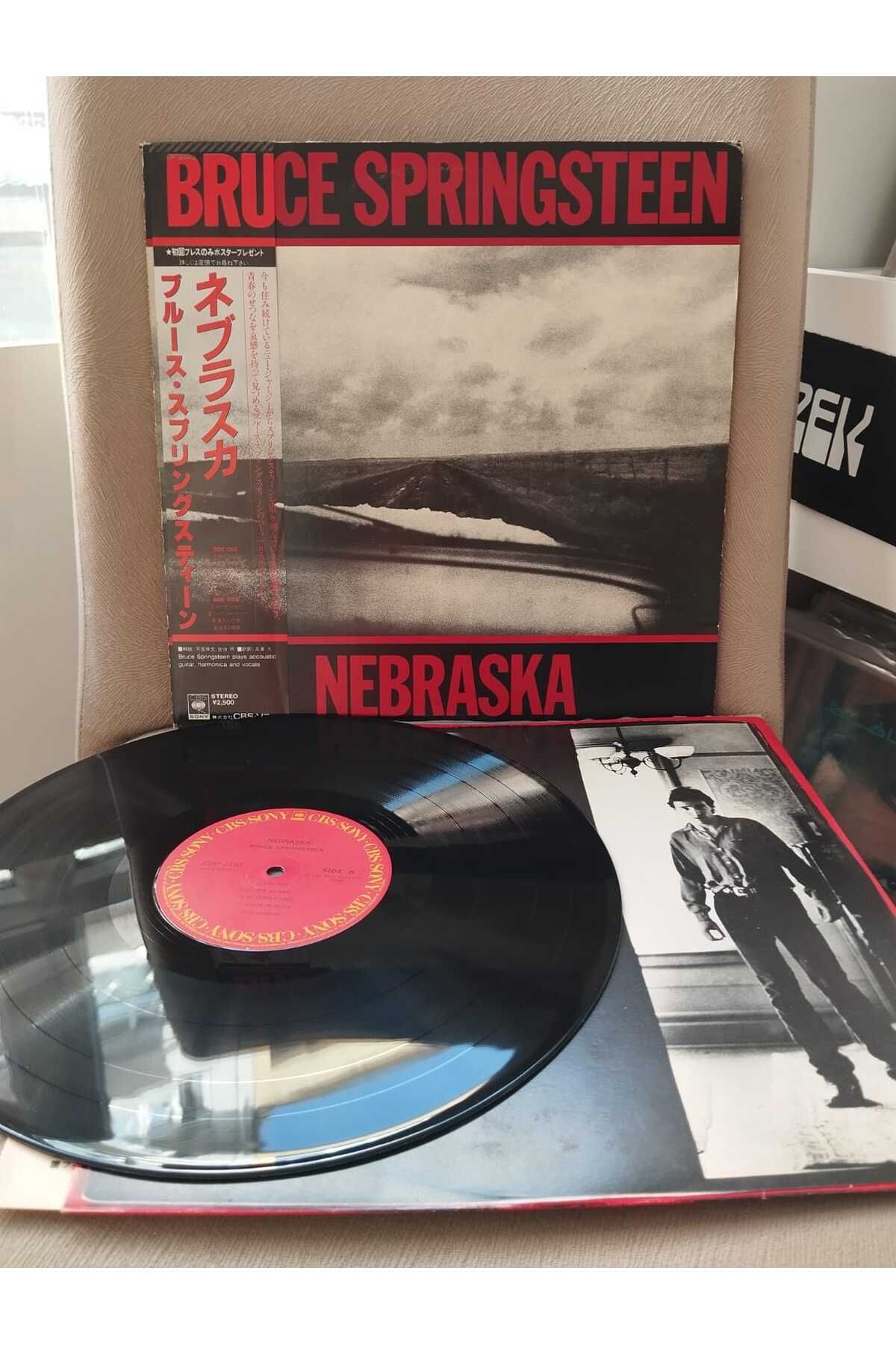 Plakperest Bruce Springsteen - Nebraska - 1982 Japonya Basım - 33 lük LP Plak Albüm - Obi’li-2.EL