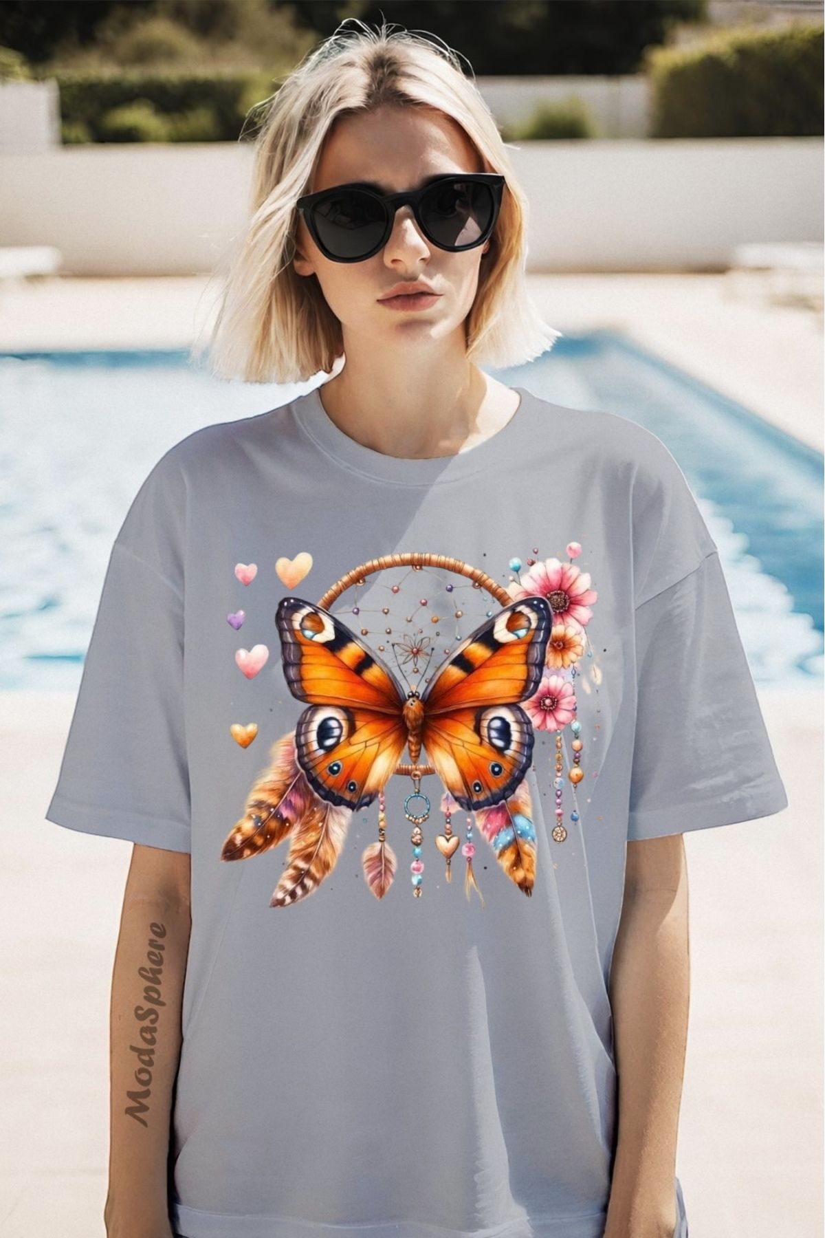 ModaSphere BASKILI BİSİKLET YAKA KISA KOLLU TİŞÖRT