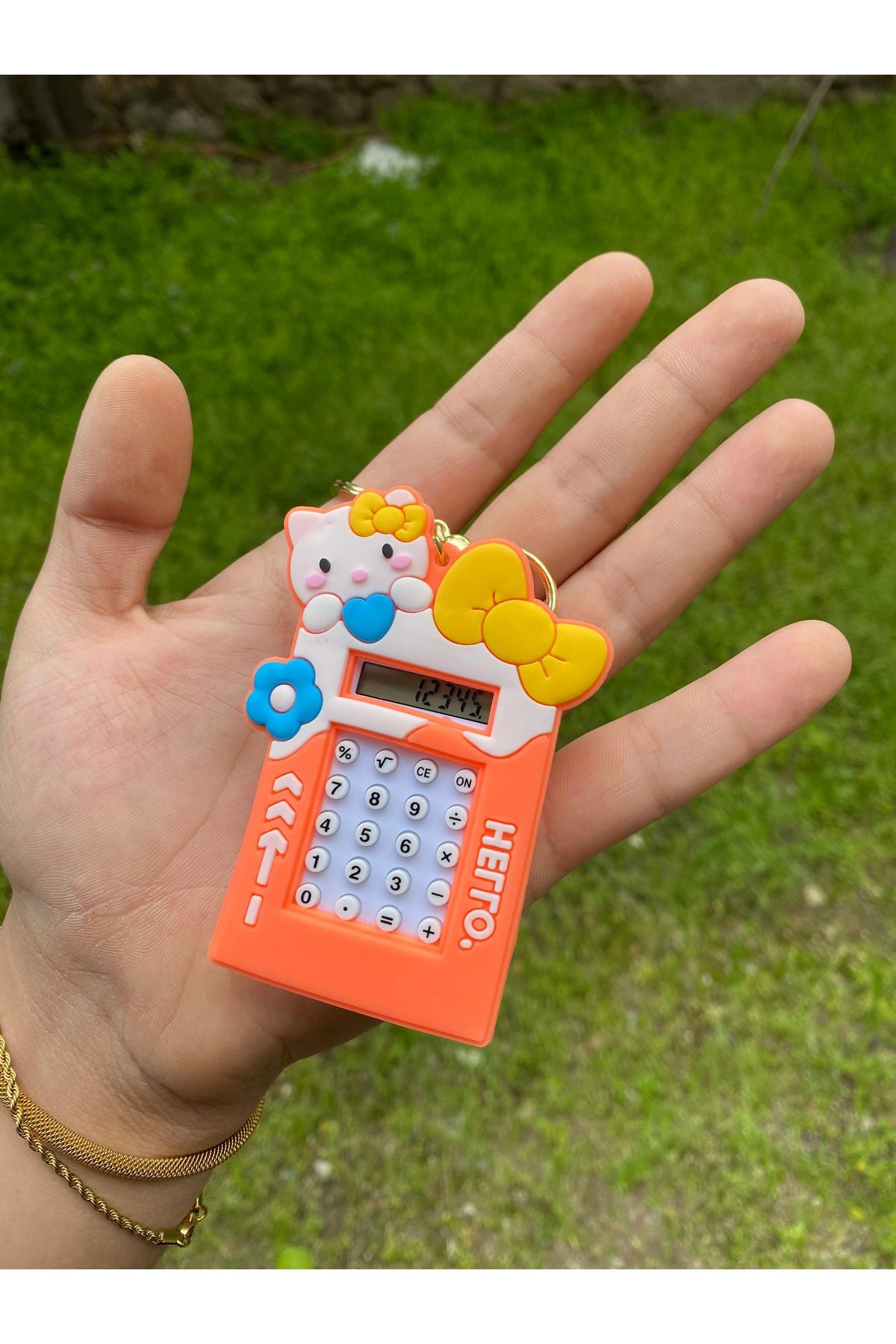 AYZENA Hesap Makineli Labirent Oyunlu Hello Kitty Desenli Anahtarlık