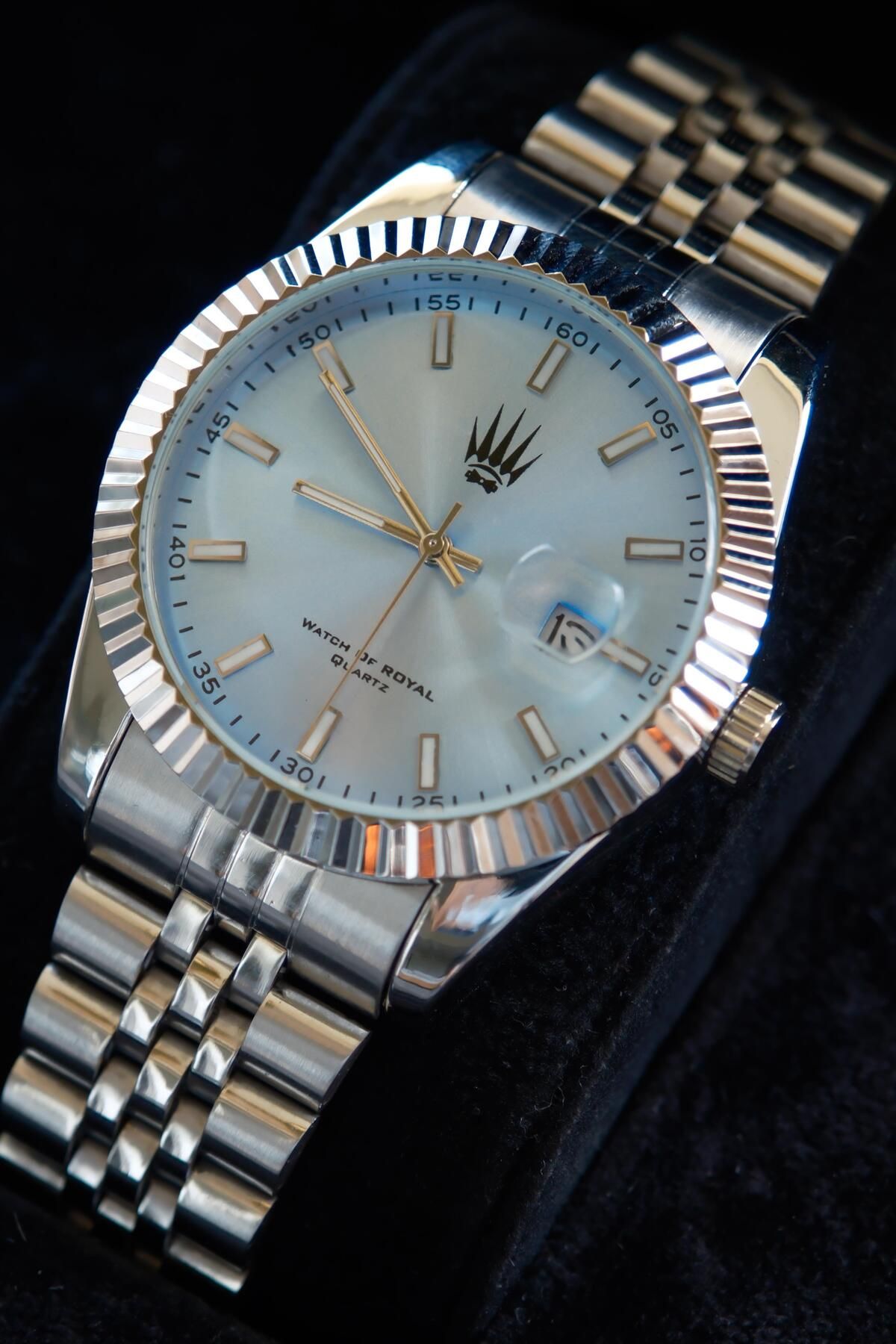 WATCHOFROYAL Crest Line Silver Mavi Kol Saati