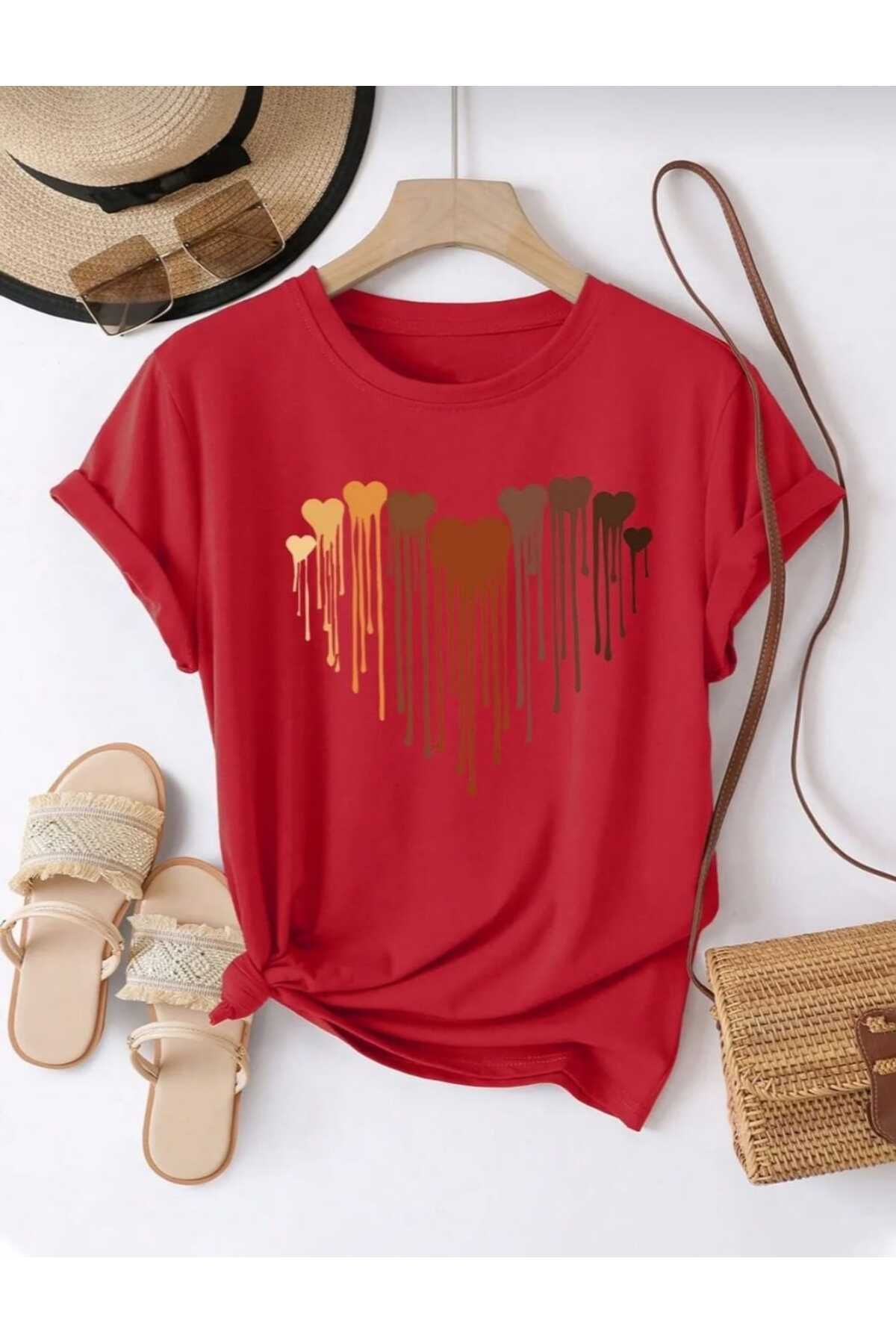 TekTarzz Eriyen Kalpler Baskılı Tasarım Tshirt