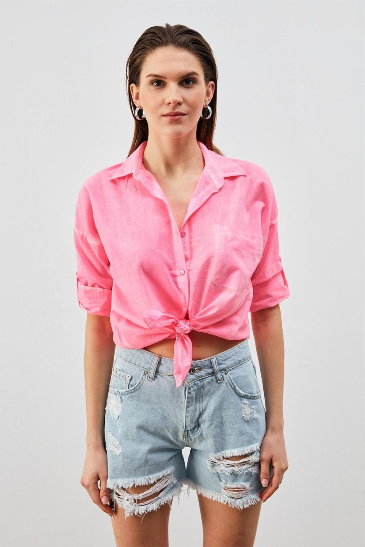 aleksandritbutik ALEKSANDRİT BUTİK SUMMER PEMBE GÖMLEK