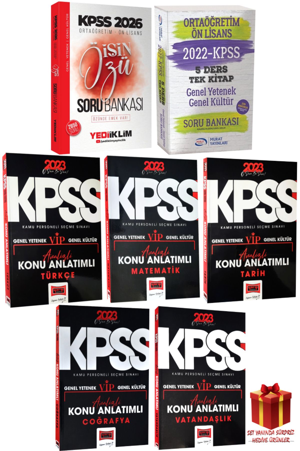 Yediiklim Yayınları 2026 KPSS Ortaöğretim-Ön Lisans İşin Özü+Tek Kitap Soru Bankası+Tüm Dersler Konu Anlatımlı Modüler