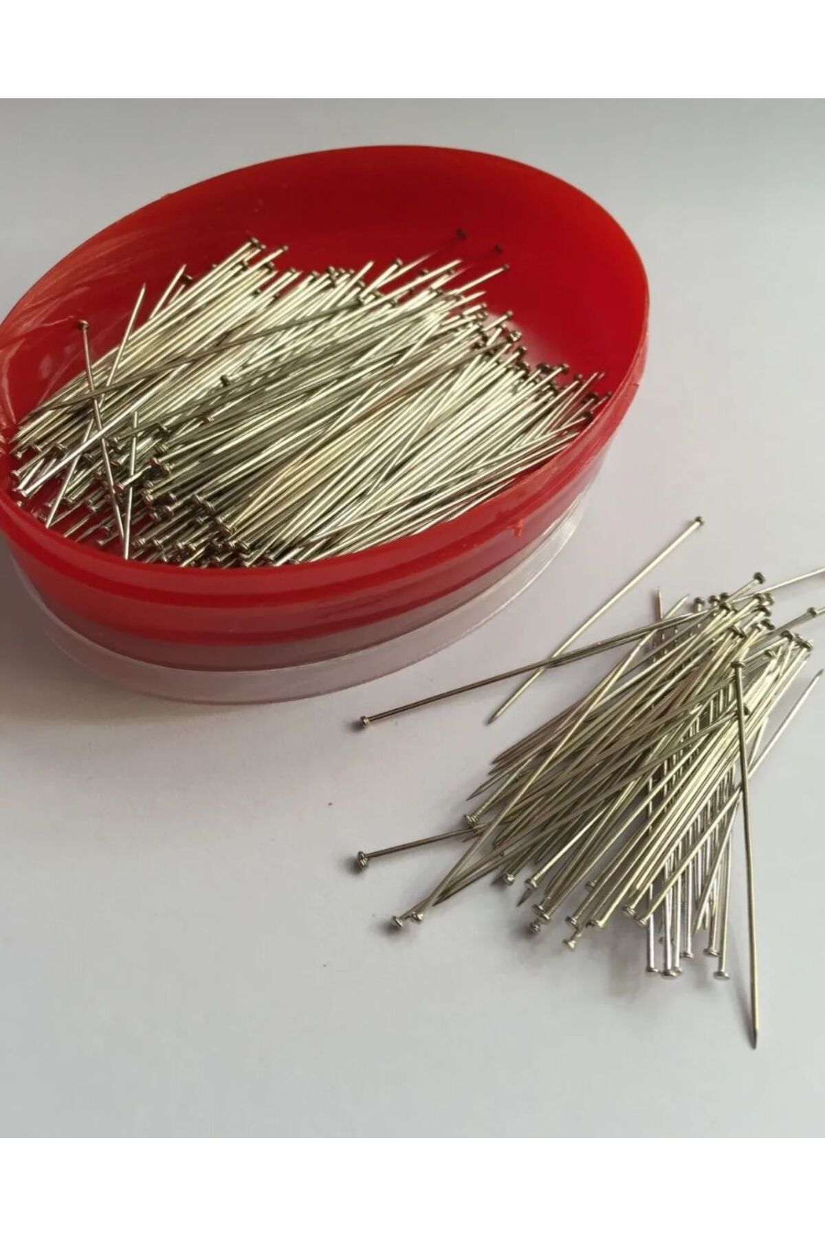 OZN AKSESUAR topsuz metal iğne, takı iğnesi, topsuz raptiye iğnesi, Terzi İğnesi kutulu iğne 25gr 34mm