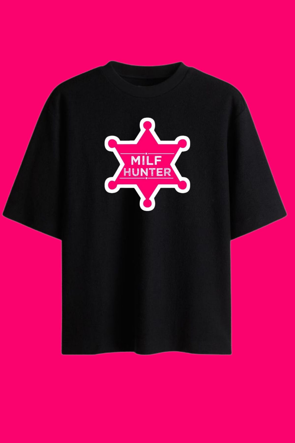 Dupe Design Milf Hunter Baskılı Oversize T-shirt
