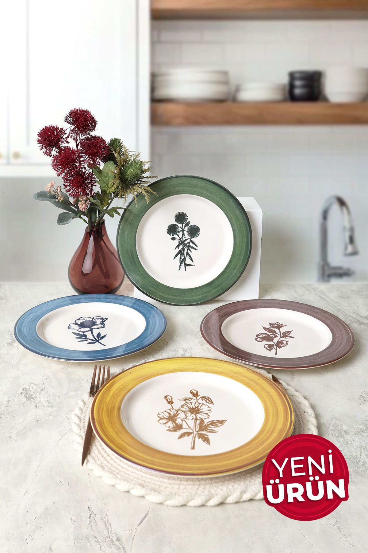 Keramika Floral Essence Servis Tabağı 28 Cm 4 Adet 22889-91-92