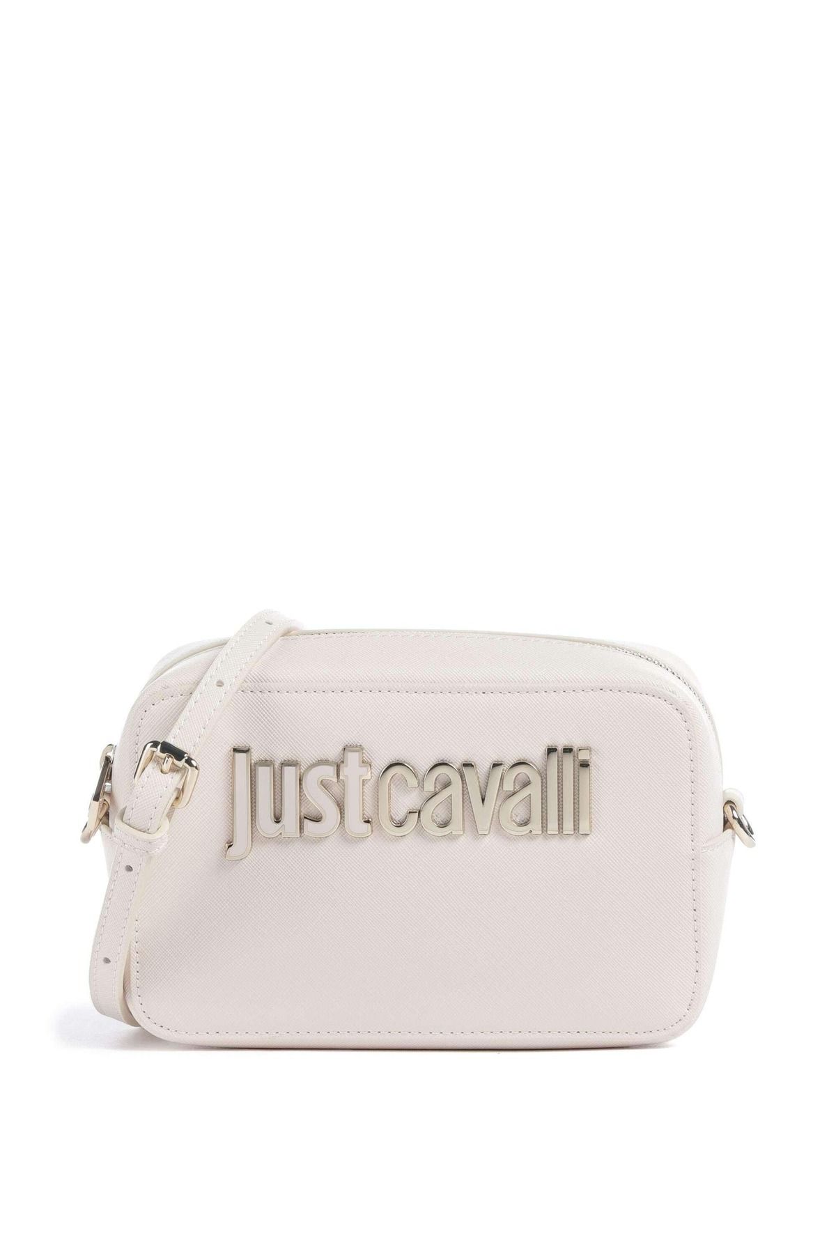 Just Cavalli Kadın Jc Yazı Logo Çapraz Kamera Omuz Çantası - Bej