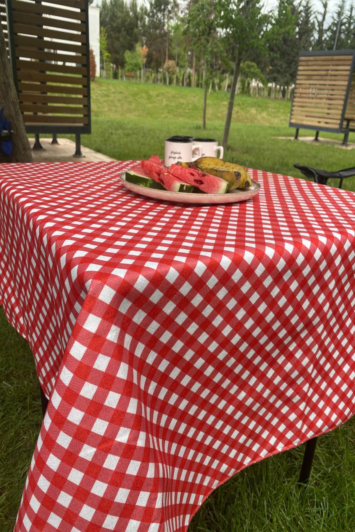 aymira home-Digital Printing Multipurpose Plaid Square Red Gingham Tableware Cloth Table Picnic Camping Cloth 140*140cm 3