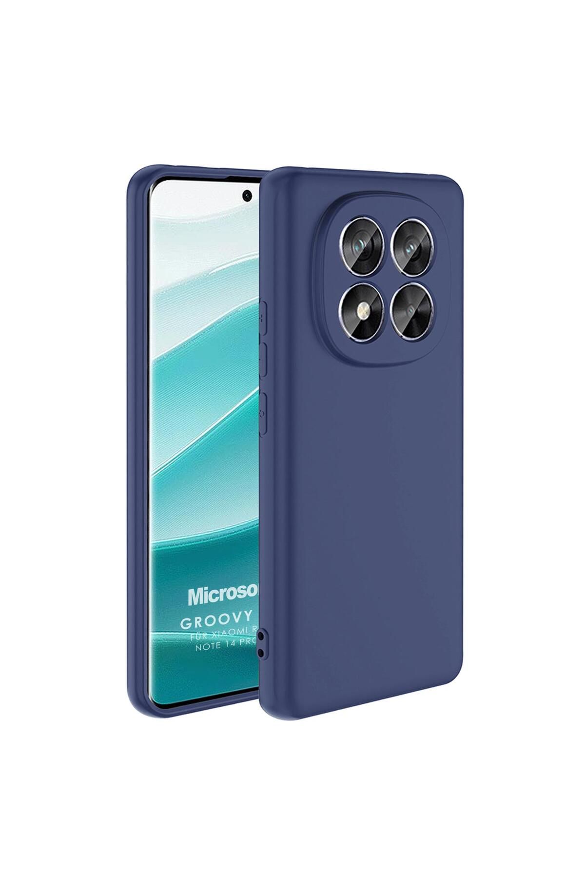 Microsonic Xiaomi Redmi Note 14 Pro 4G Kılıf Groovy Soft Lacivert