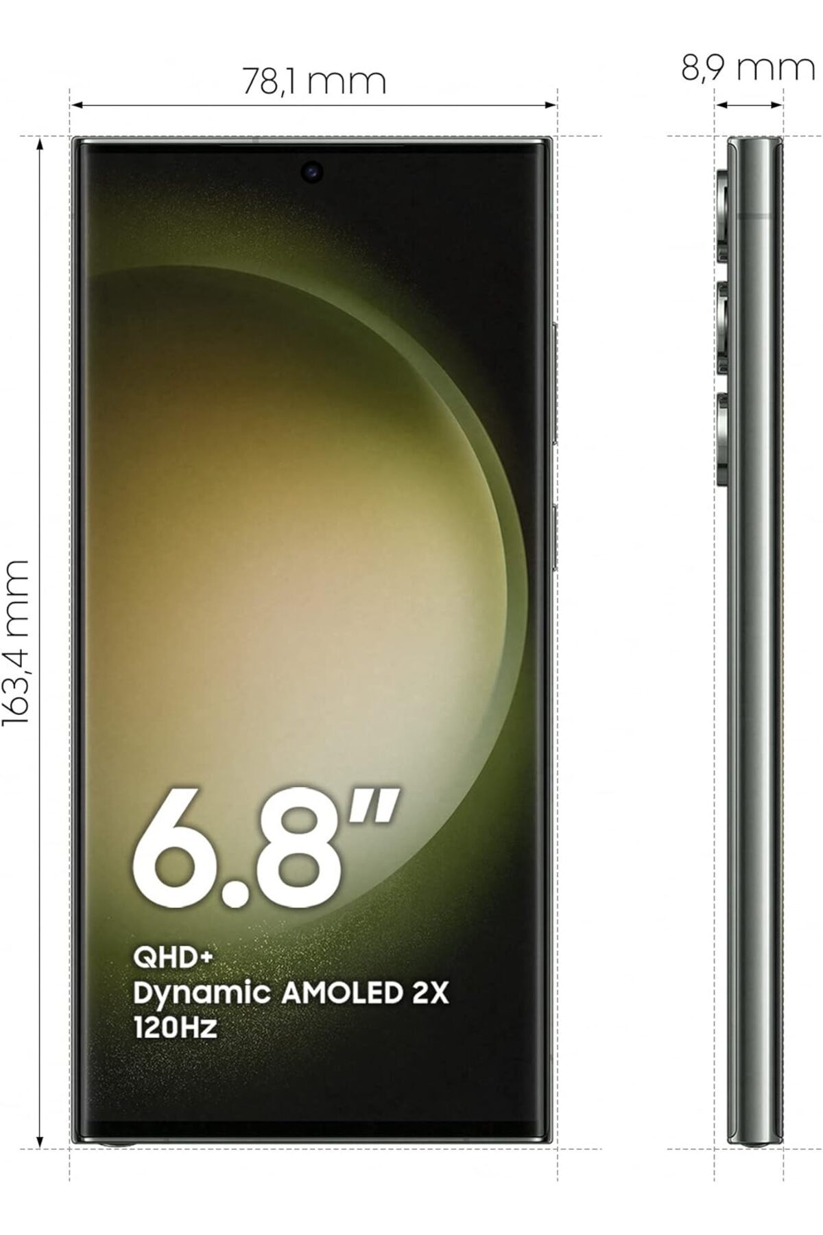 Samsung-Galaxy S23 Ultra, 12GB RAM 256GB Green, International Version, 5G Mobile Phone, Dual SIM, An 5