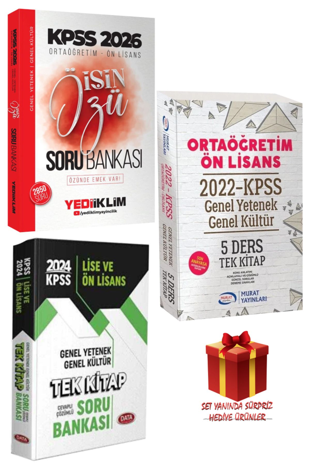 Yediiklim Yayınları 2026 KPSS Ortaöğretim-Ön Lisans İşin Özü Soru Bankası+Tek Kitap Konu Anlatımı+Soru Bankası+Hediye