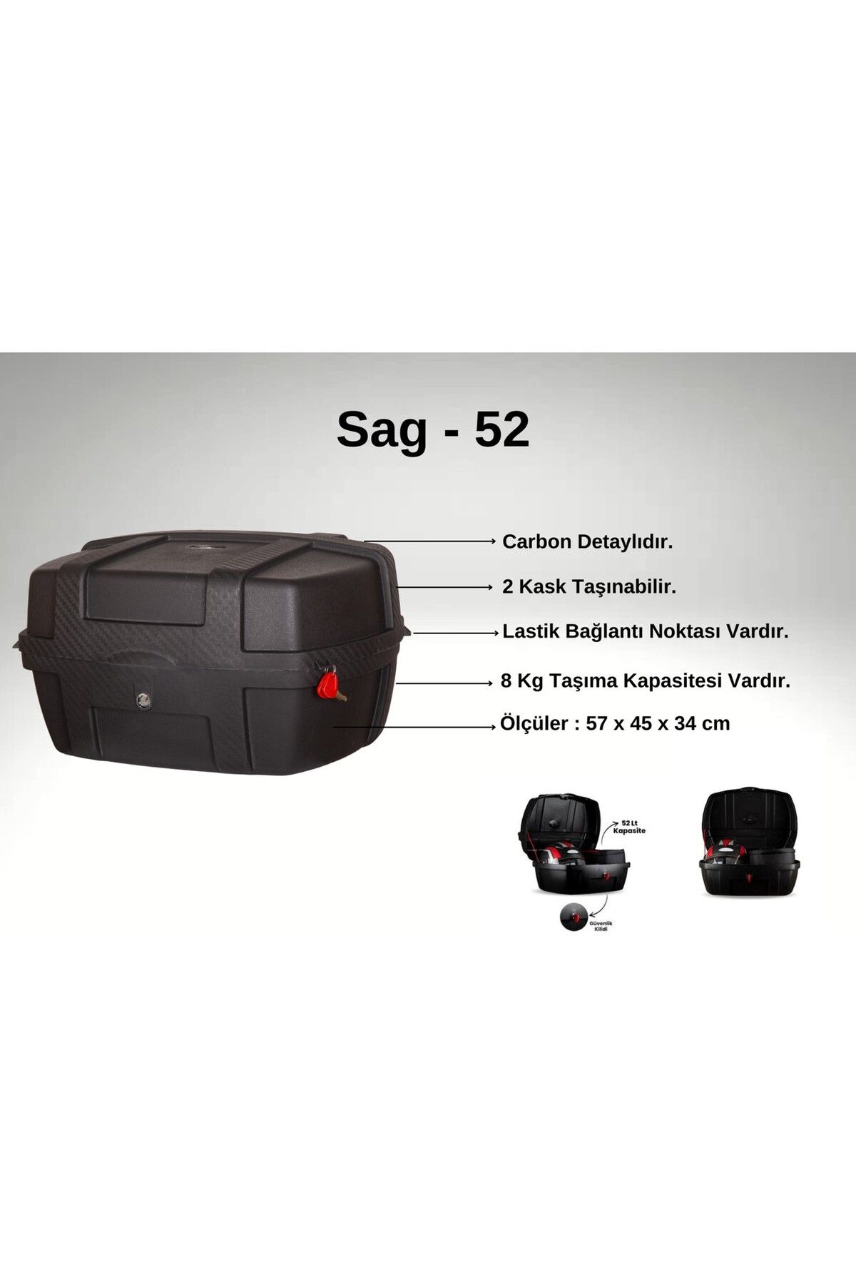 Butik TİEN 52 Litre Motosiklet Çantası - Sırt Dayama Pedi Dahil