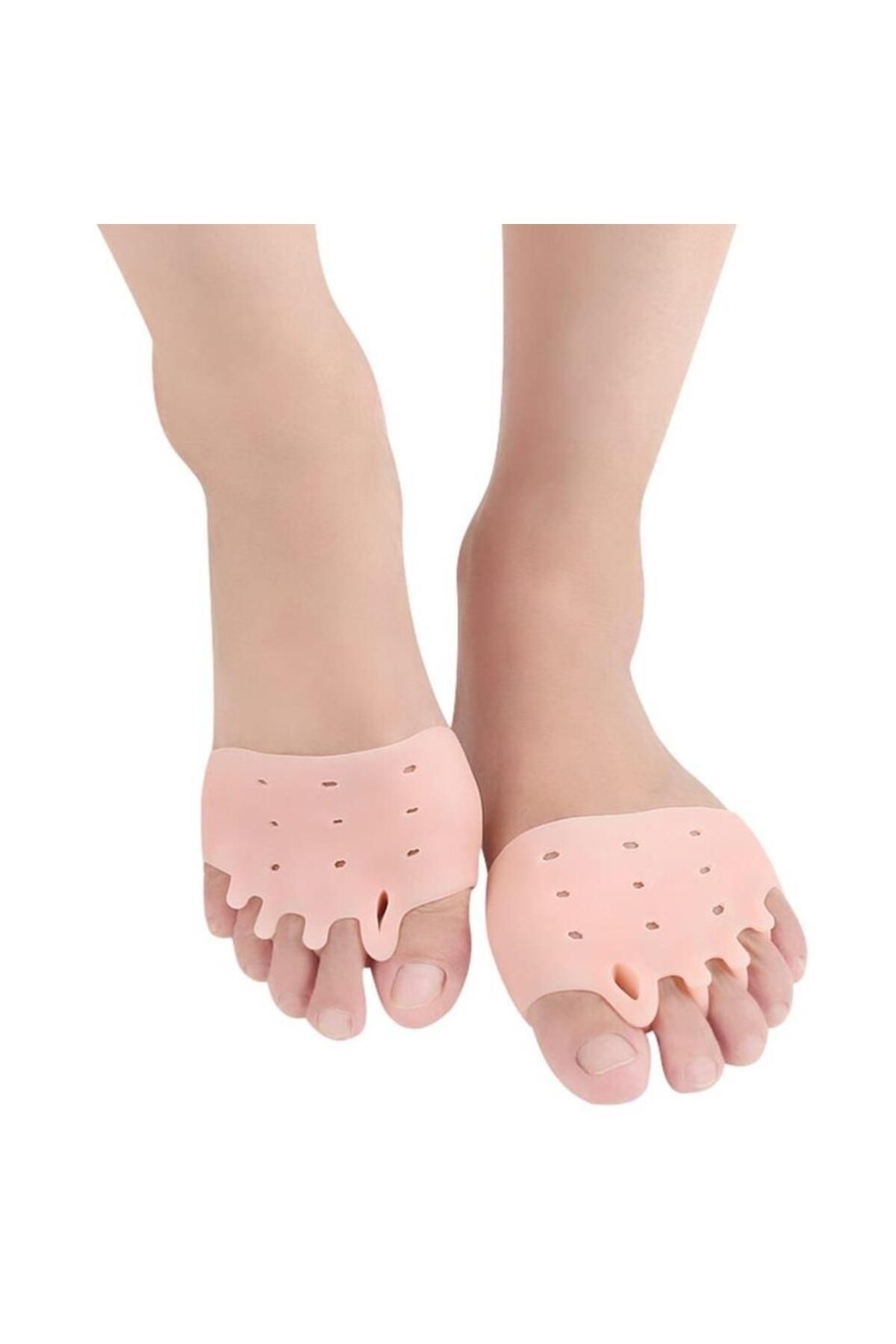 Pisicik Ten Rengi Ayak 5 Parmak Parmağı Ayıran Silikon Makaralı Bunyon Parmak Ayırıcı