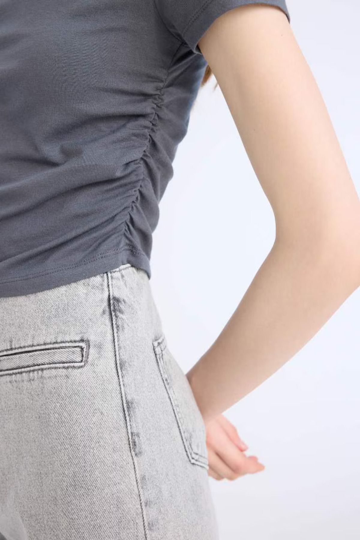 DeFacto Fitted Bisiklet Yaka Basic Düz Modal Kısa Kollu Beyaz Tişört