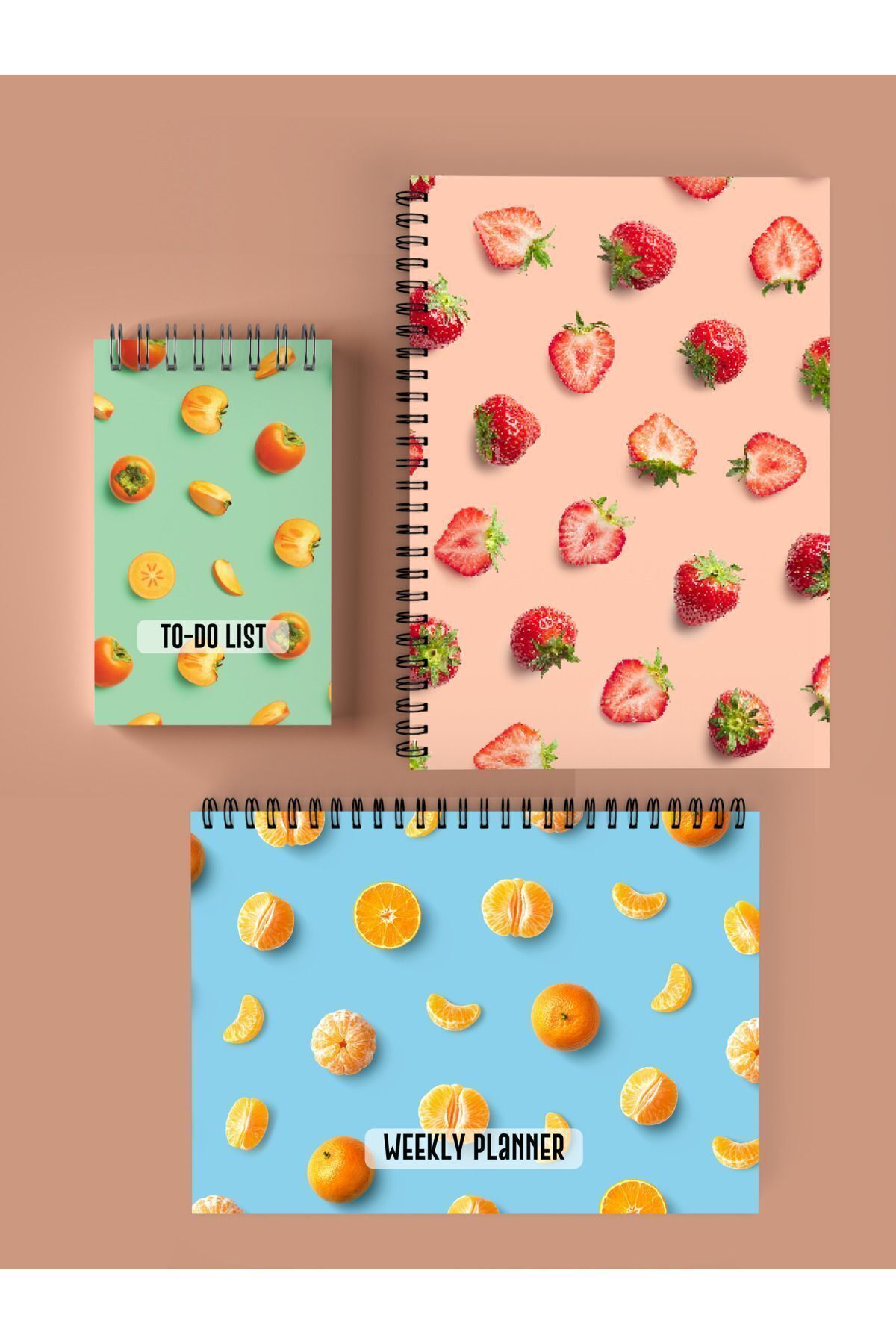 Planlama Seti | 3 Ayrı Özel Ürün | Günlük Planlayıcı | Haftalık Planlayıcı | To-do List | Fruits