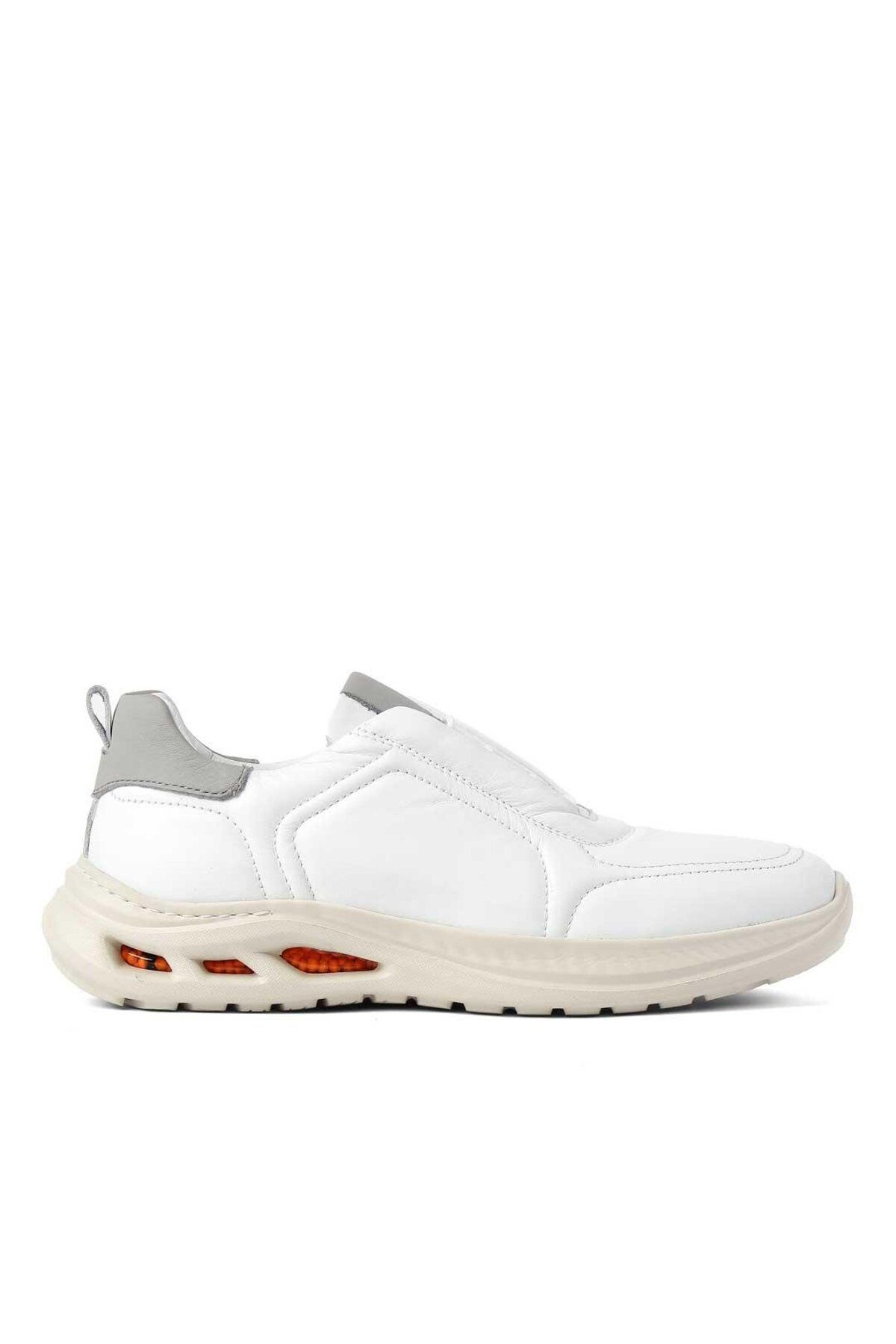 Celal Gültekin Erkek Beyaz Bağcıklı Kalın Tabanlı Deri Sneaker
