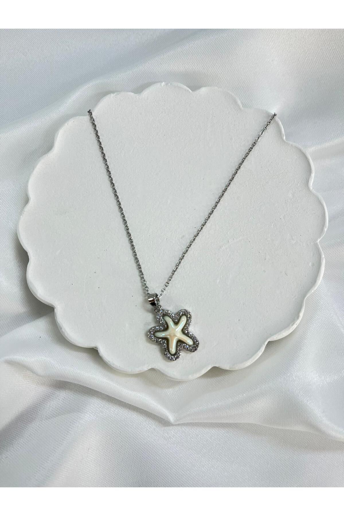 XUPING JEWELRY YILDIZ GÜMÜŞ RENK %100 ÇELİK KOLYE