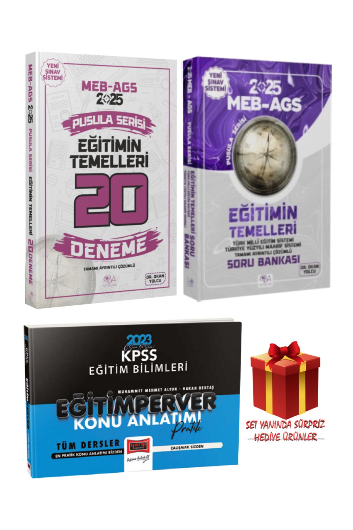 CBA Akademi MEB AGS Pusula Serisi Eğitimin Temelleri 20 Deneme + Soru Bankası + Eğitim Bilimleri Konu + Hediye