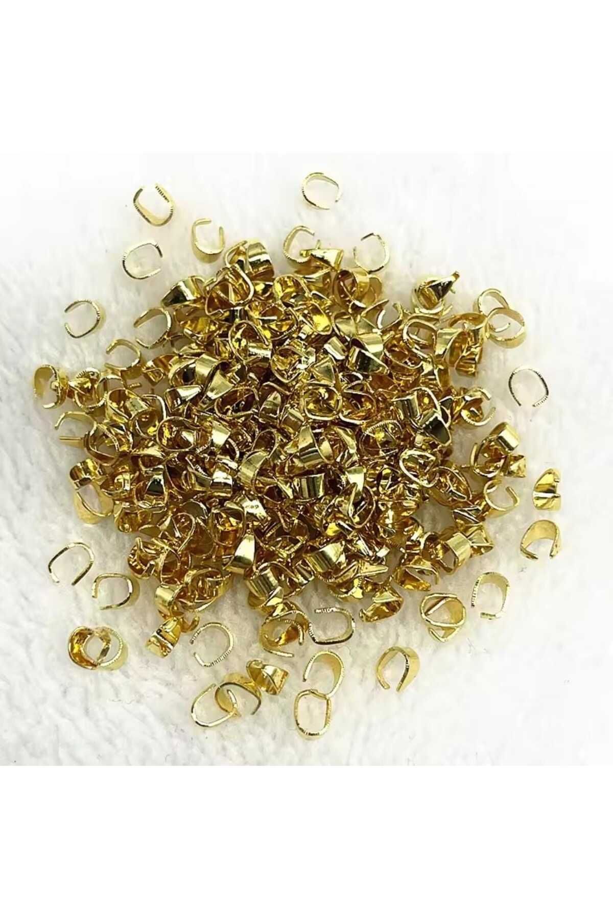 yiğit aksesuar 100 Adet Gold Açık Kıskaçlı Mengeç kapak kolye Tepesi Takı malzemeleri