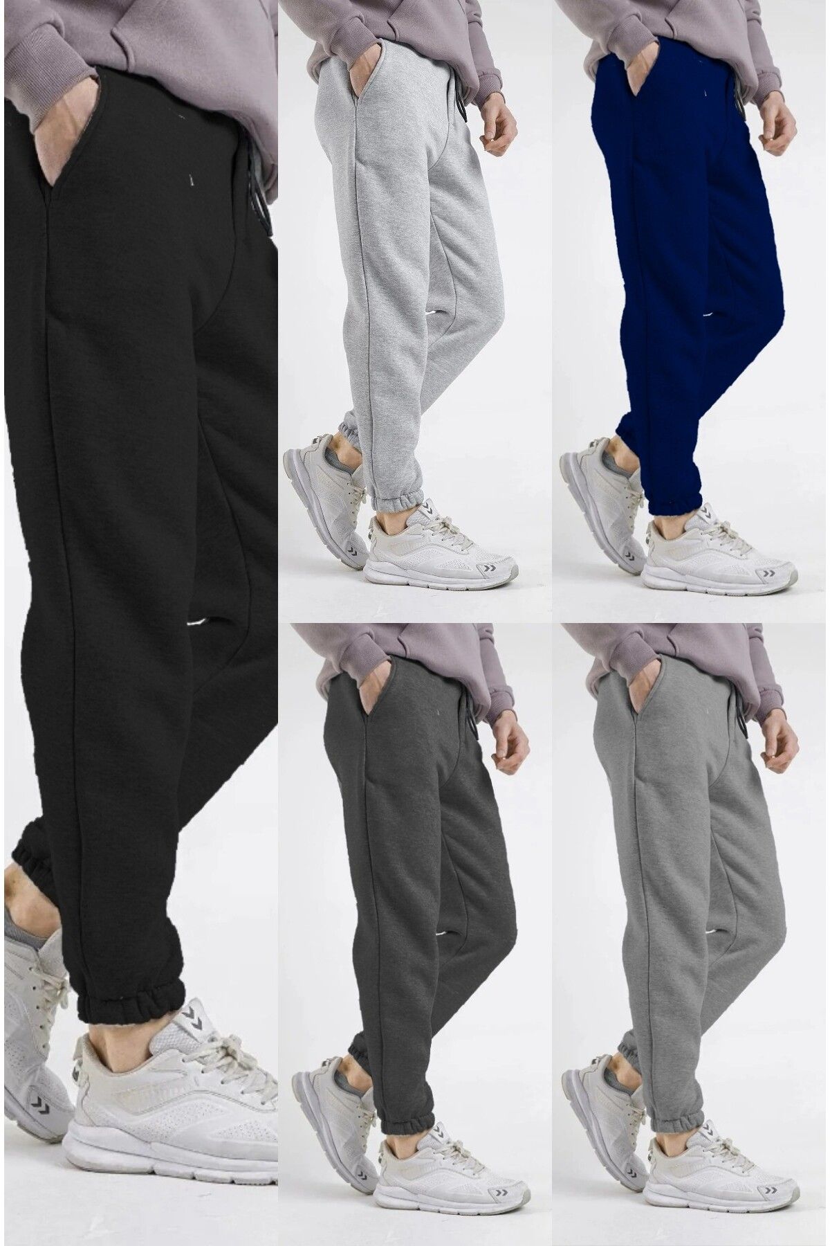 FUNSTYLE Erkek 5'li Paket Baggy Tarz Lastik Paça Tam Kalıp Eşofman Altı
