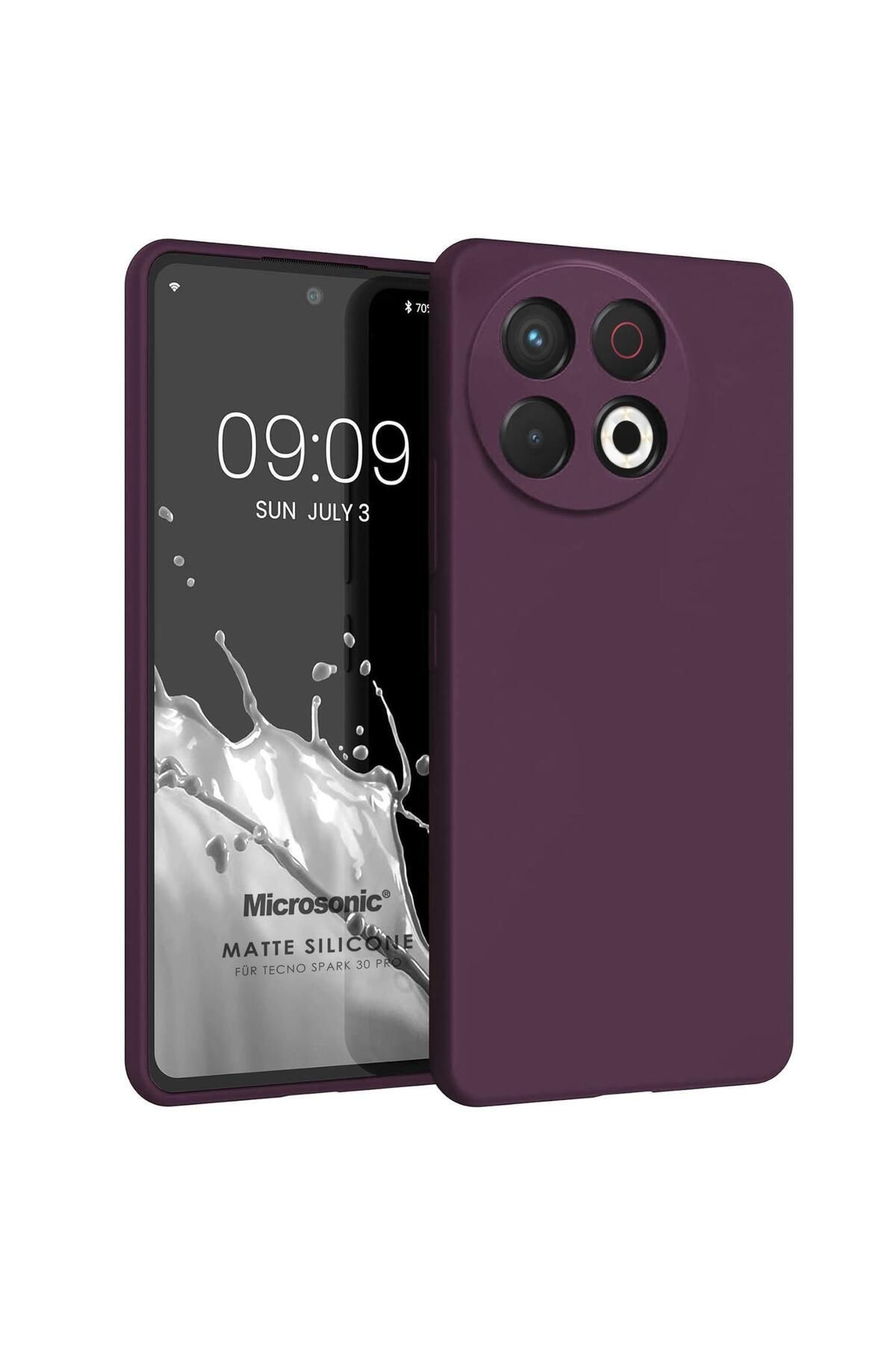 Microsonic Matte Silicone TECNO Spark 30 Pro Kılıf Mor