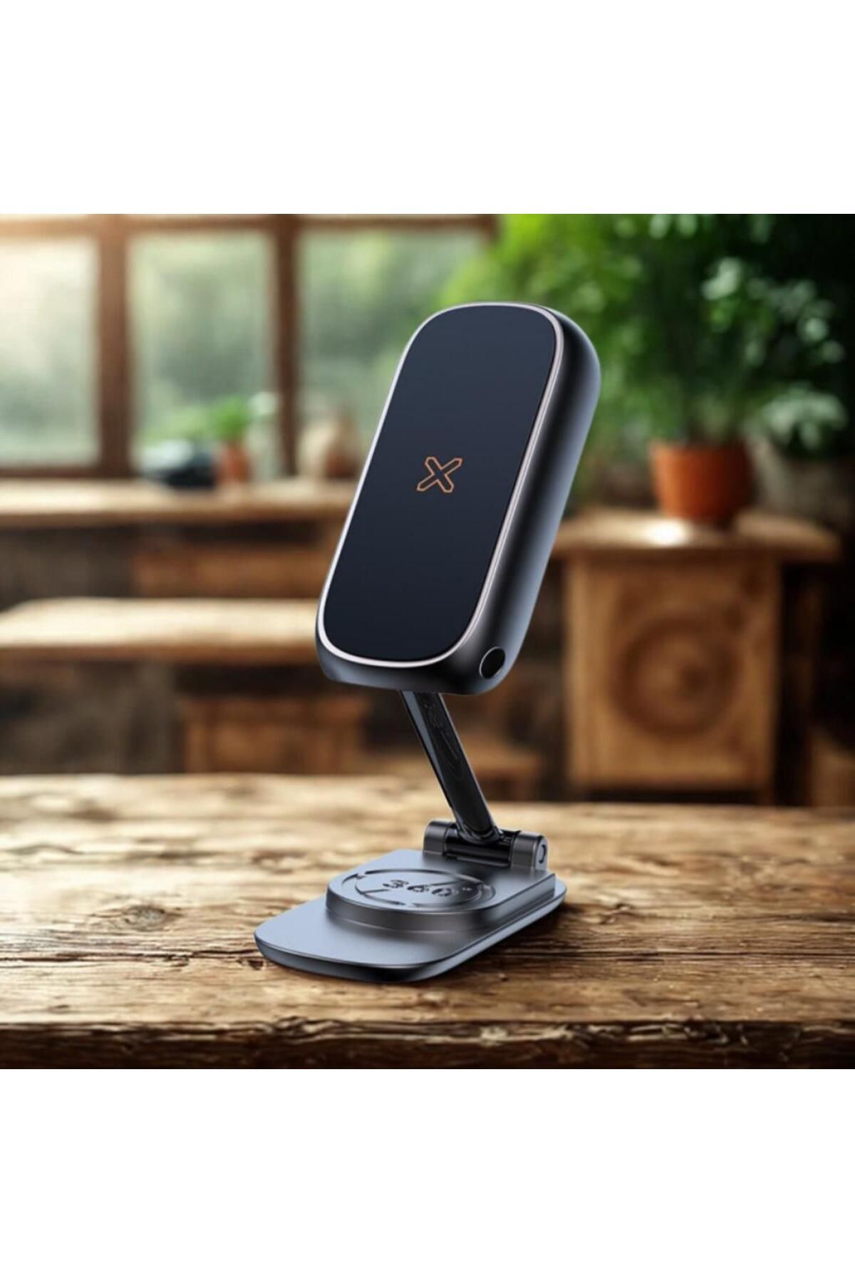 Polham Güçlü Mıknatıslı Metal Araç İçi Telefon Tutucu, Mutfak Duvarı, Masa Üstü Telefon Tutucu Döner