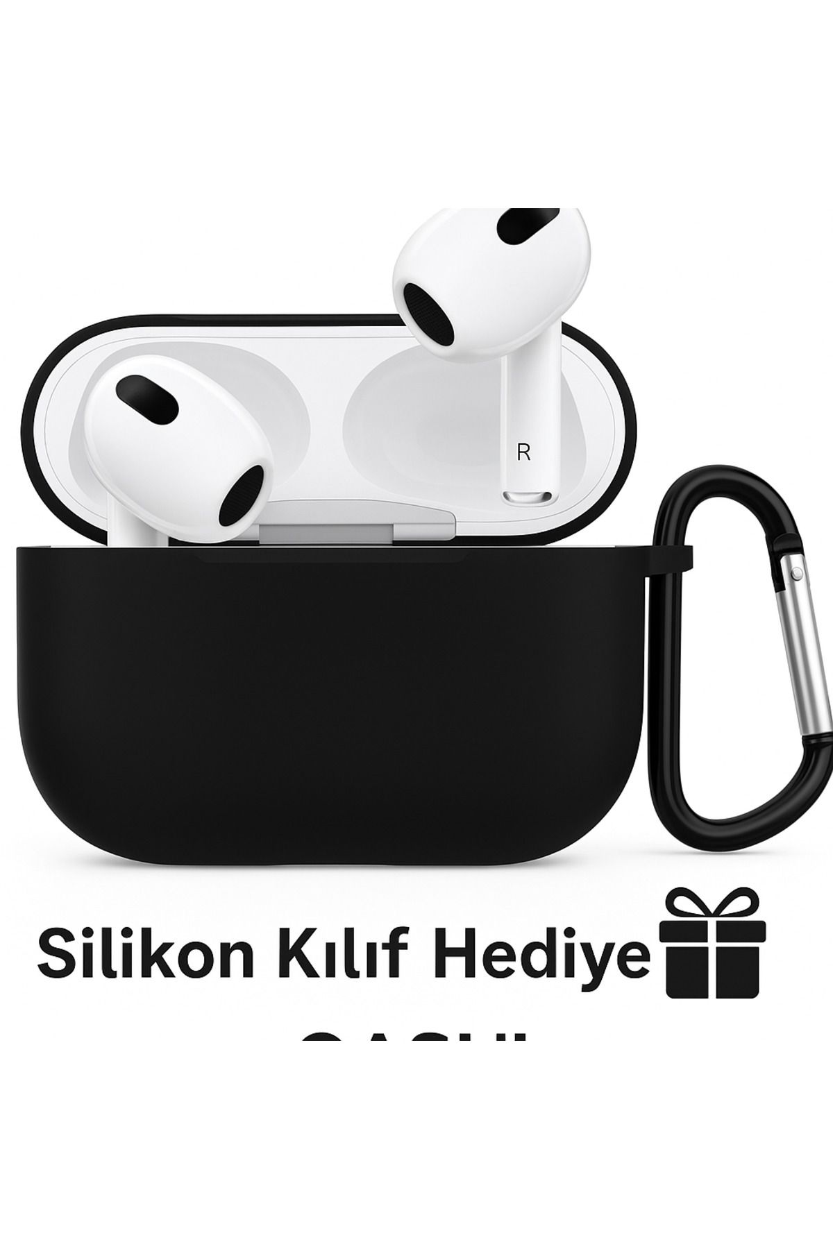 qasul AİR-R03S 3 Nesil Slikonsuz Ios Android Uyumlu Bluetoot Kulaklık + Silikon Kılıf Hediye Vrs. 5.0