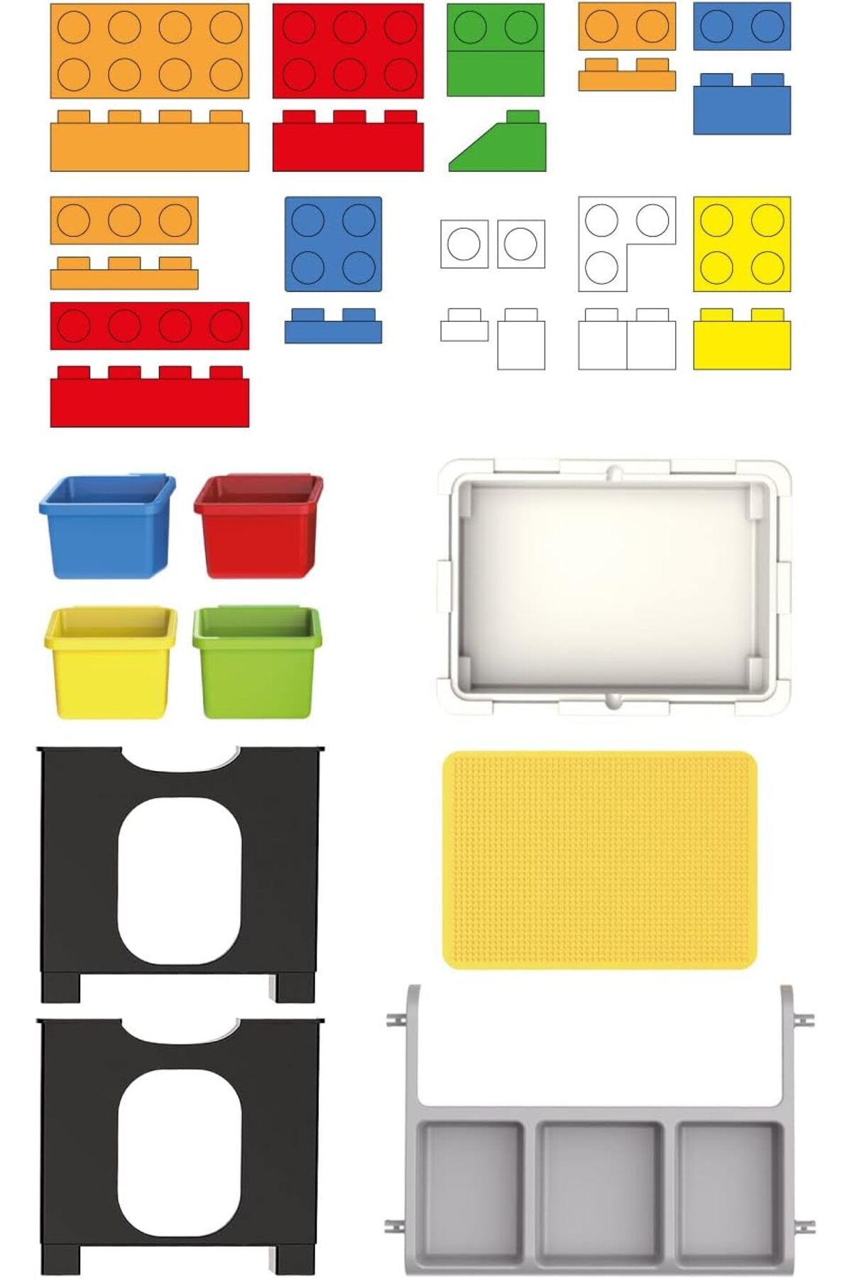 Generic-Building Blocks And Table Set For Kids 3 Years 300 Pieces 5
