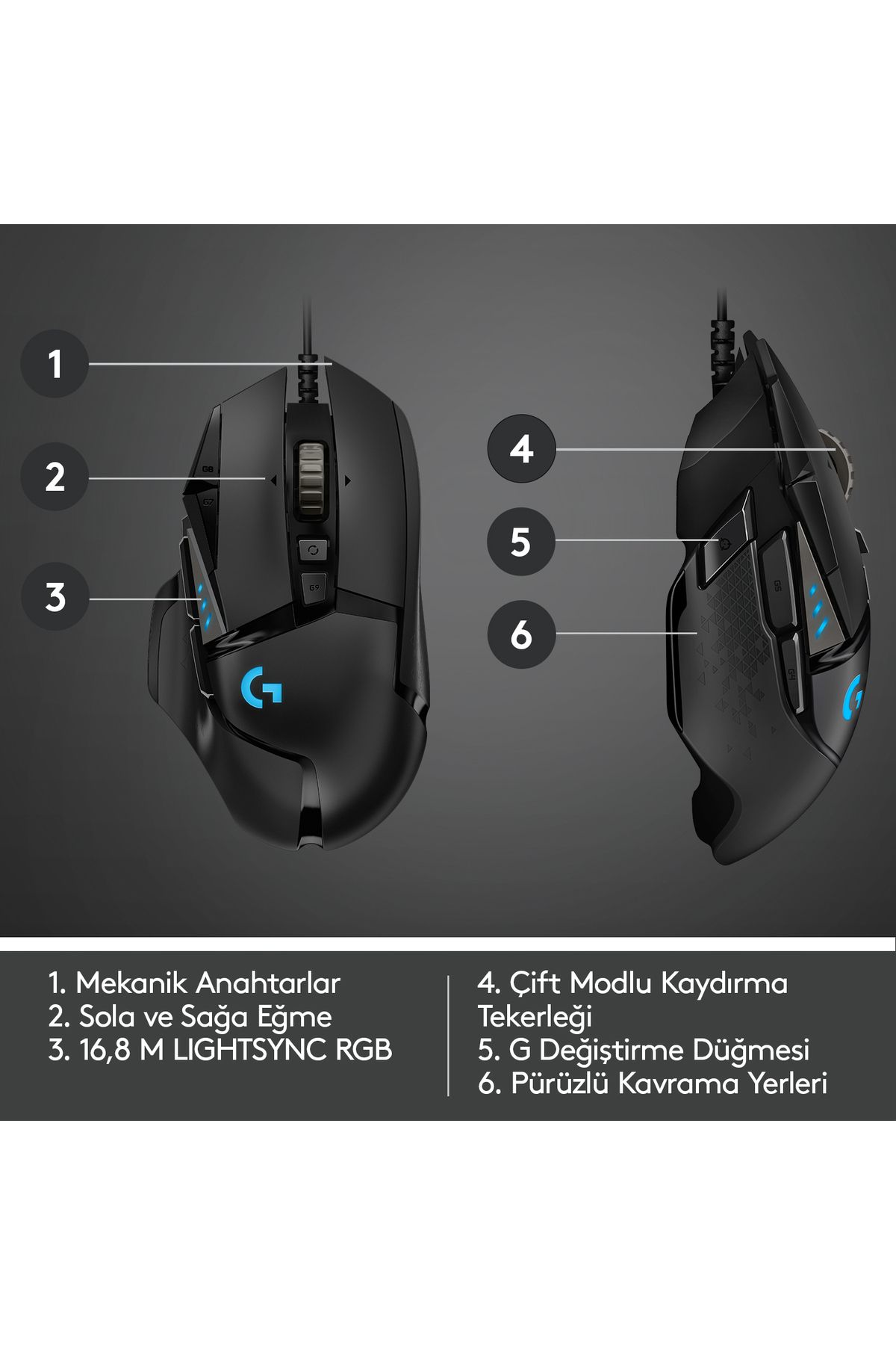 logitech-G502 Hero Rgb 910- 005471   - Wired Gaming Mouse 7