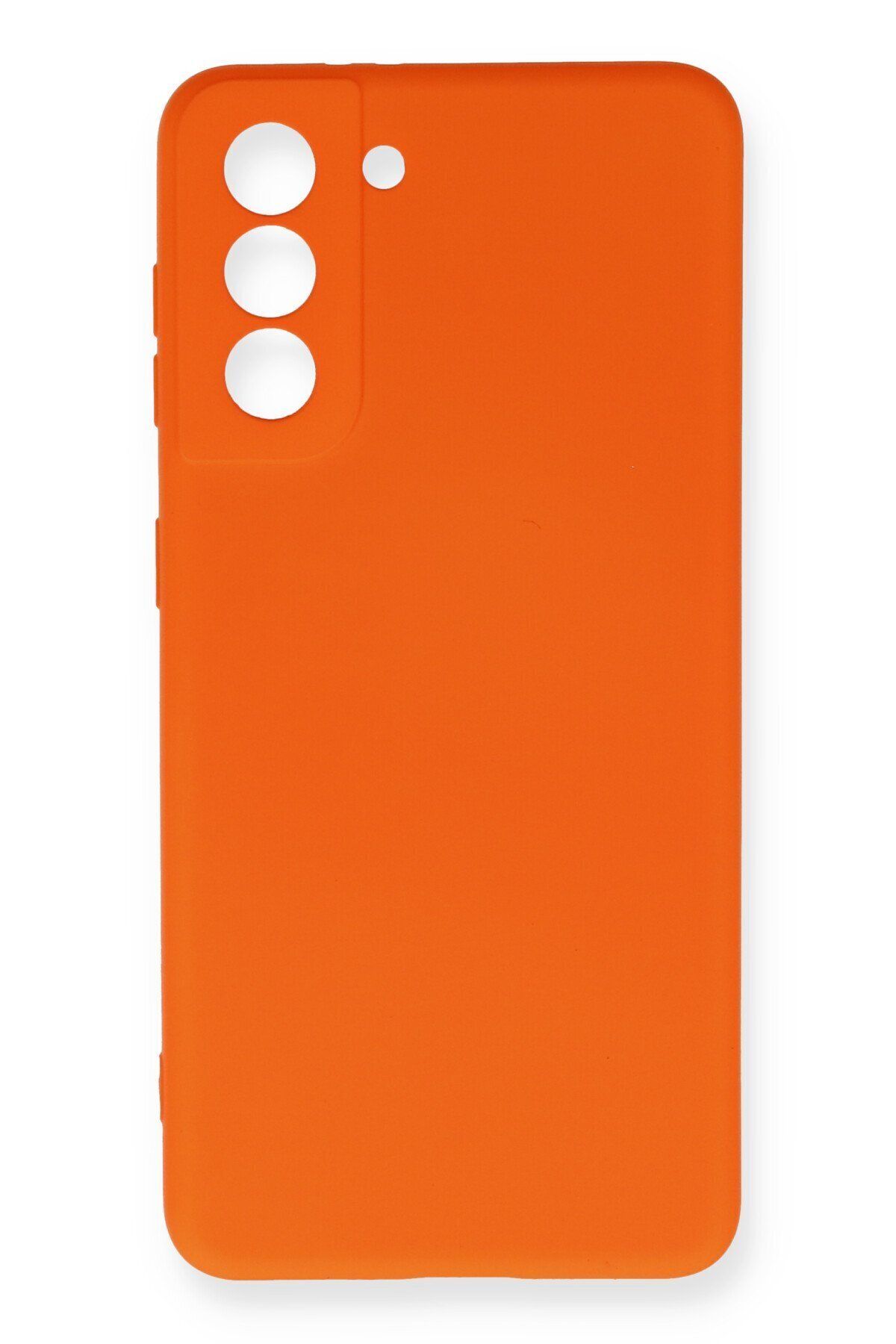 cepmoda Galaxy S21 FE Uyumlu - Cpmd içi kadife Soft-Nano Doku Kapak/Kılıf - TURUNCU