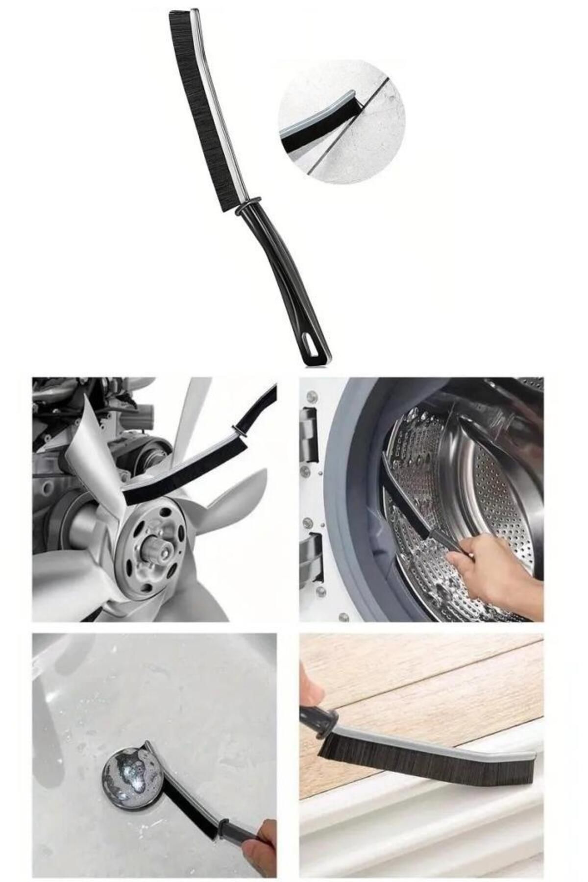 sanal trend 2 Adet 23 Cm Bükülebilir Ergonomik Tasarım Derz Arası Banyo Mutfak Dar Alan İnce Temizlik Fırçası