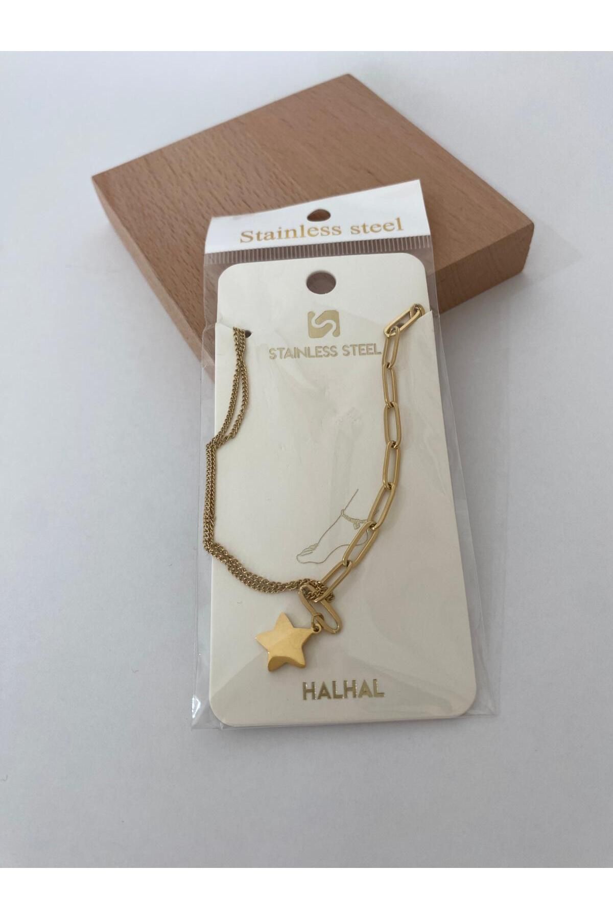 stainless steell Yıldız Figürlü Ataçlı Halhal